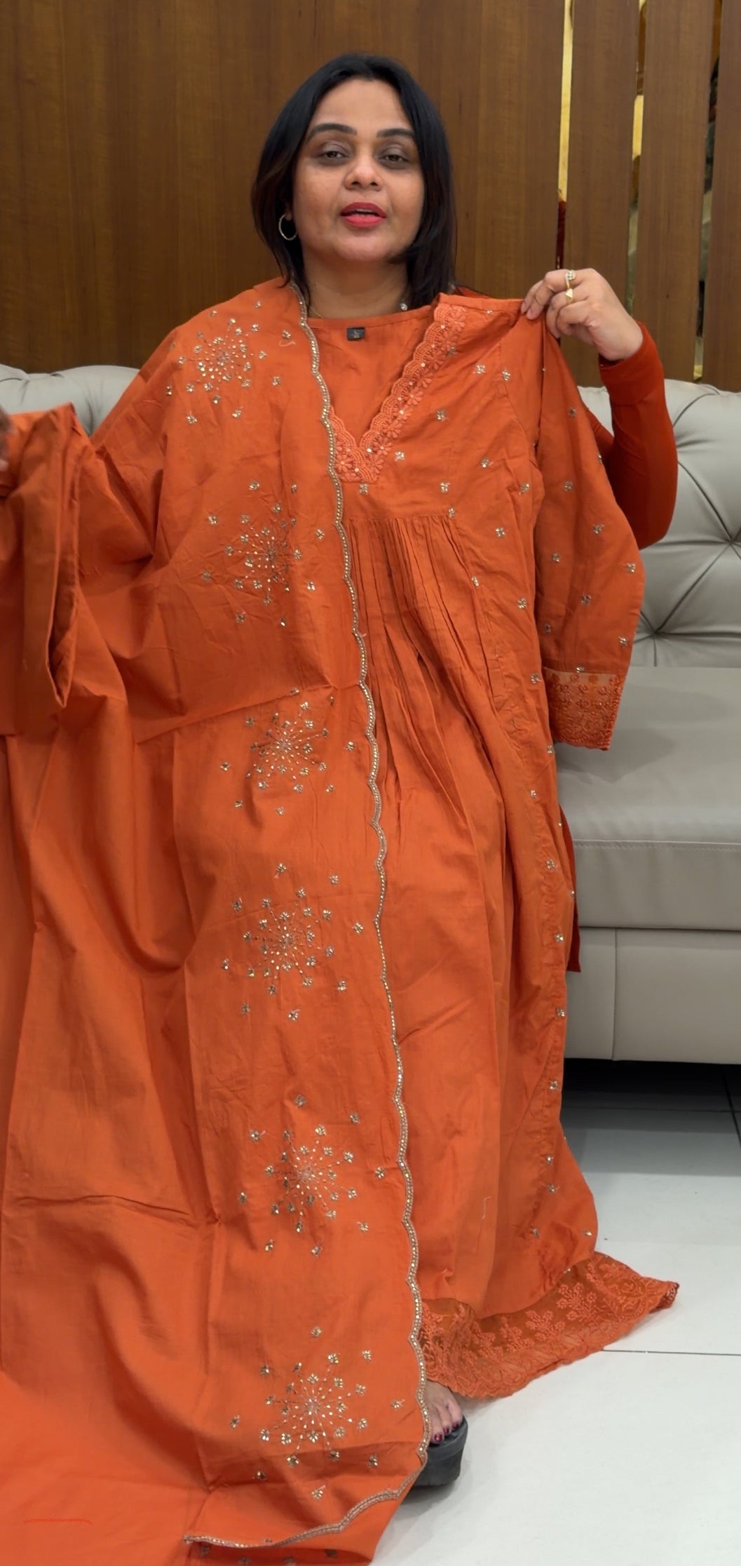 MULCOTTON ALINE TOP,BOTTOM AND DUPATTA - IHA 28706