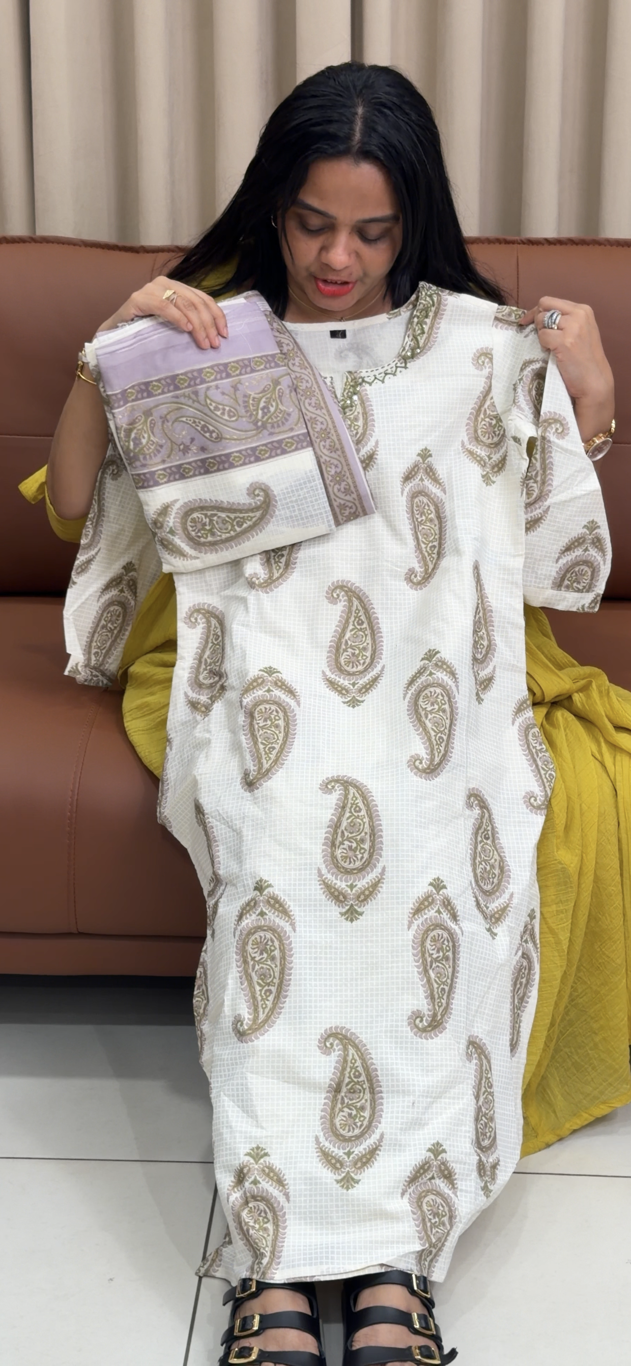 KOTA COTTON TOP, BOTTOM AND DUPATTA  - IHA 35251