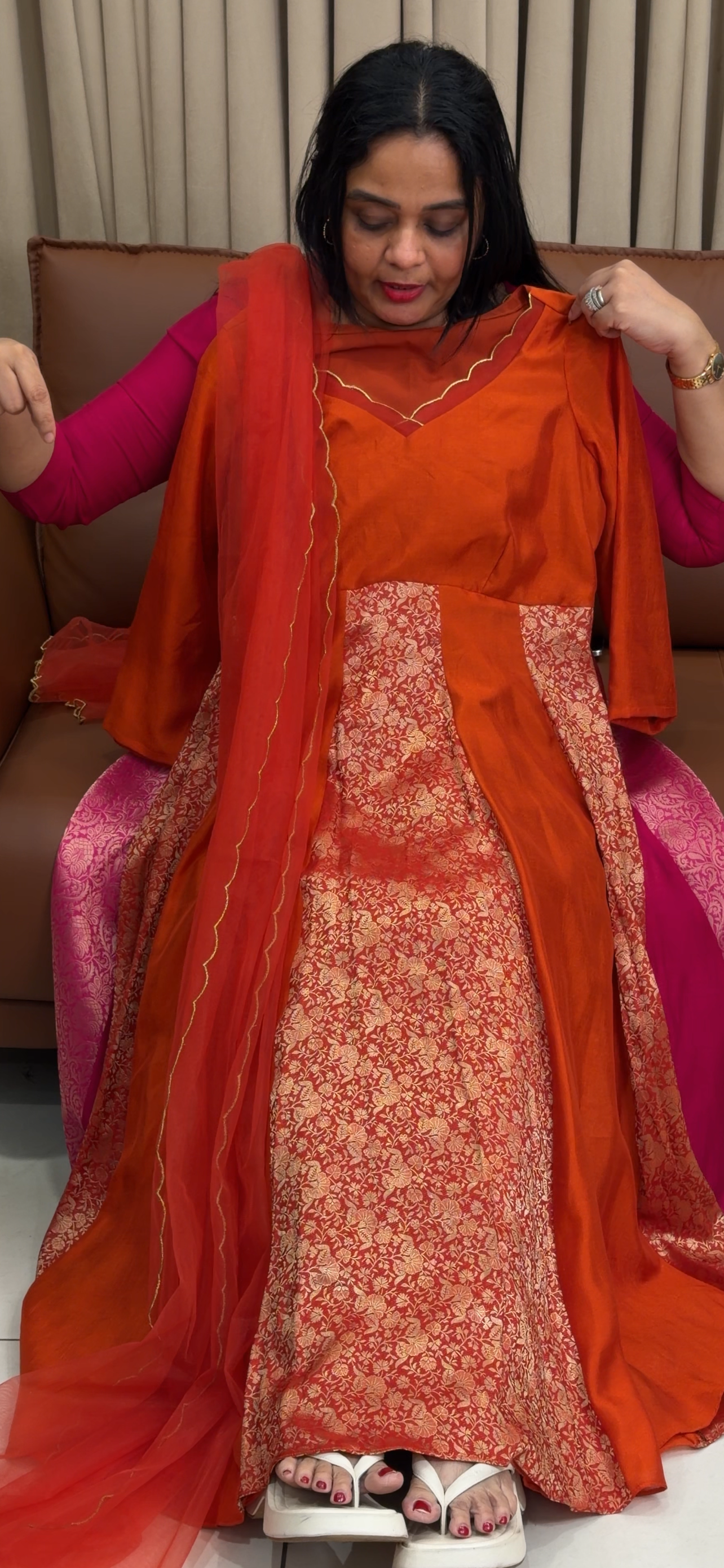 IHA'S IN-HOUSE ANARKALI TOP AND DUPATTA - IHA 34643