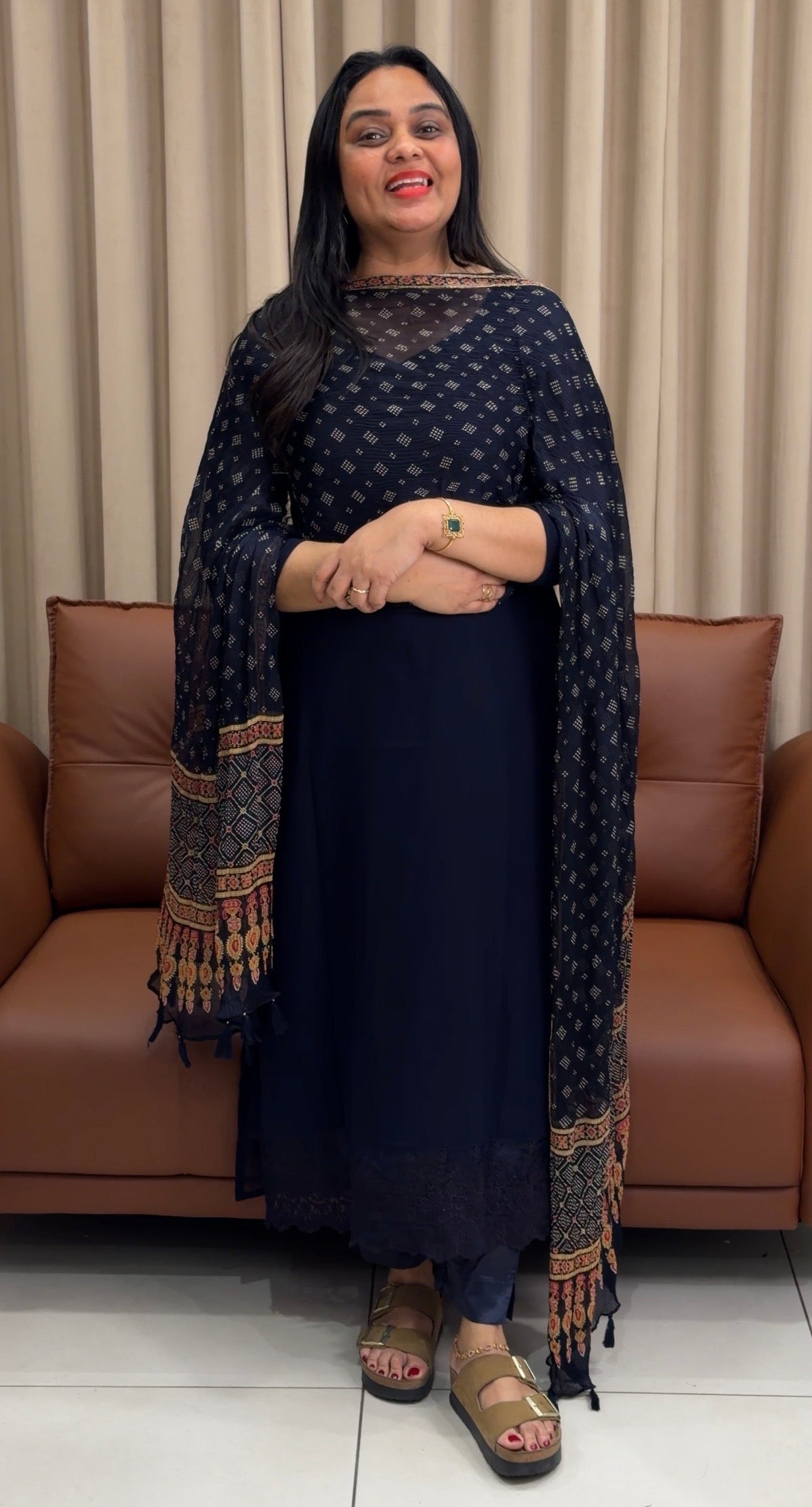 IHA'S IN-HOUSE GEORGETTE TOP,BOTTOM AND DUPATTA - IHA 33588