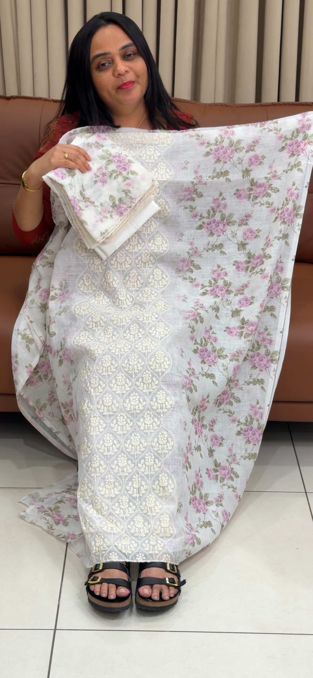 LINEN UNSTITCHED SALWAR SUITS - IHA 34700