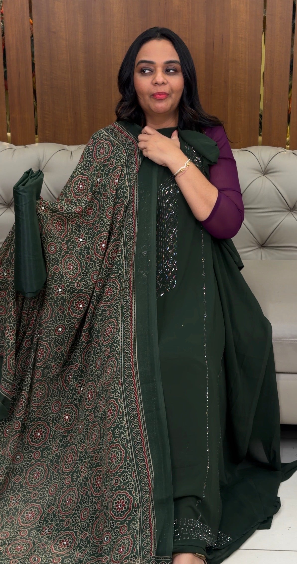 FAUX GEORGETTE UNSTITCHED SALWAR SUITS - IHA 32599