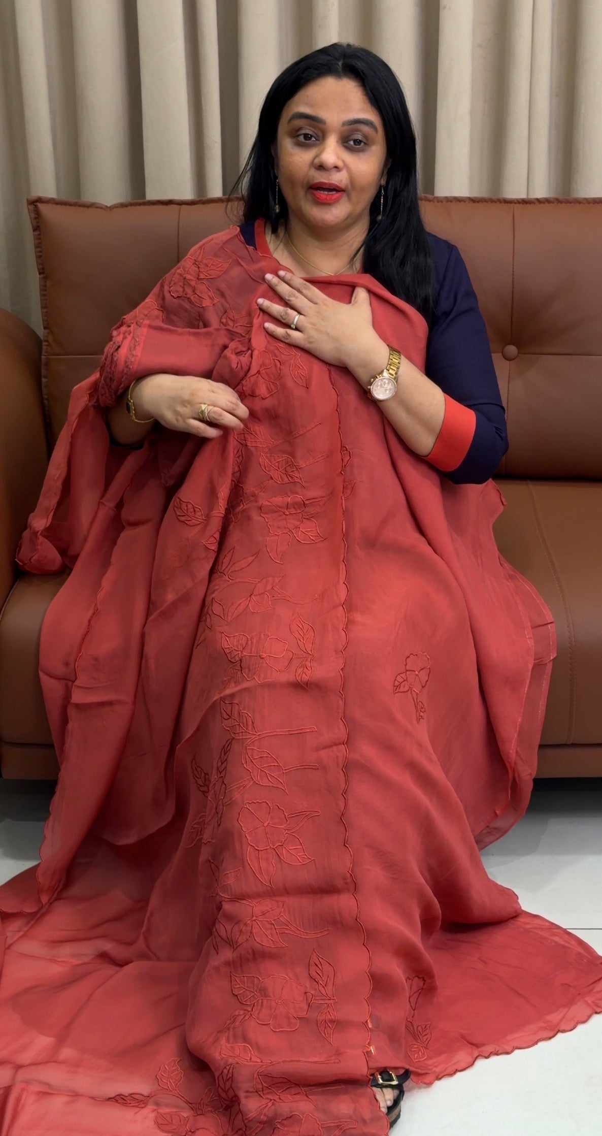 VISCOSE ORGANZA UNSTITCHED SALWAR SUITS - IHA 35405