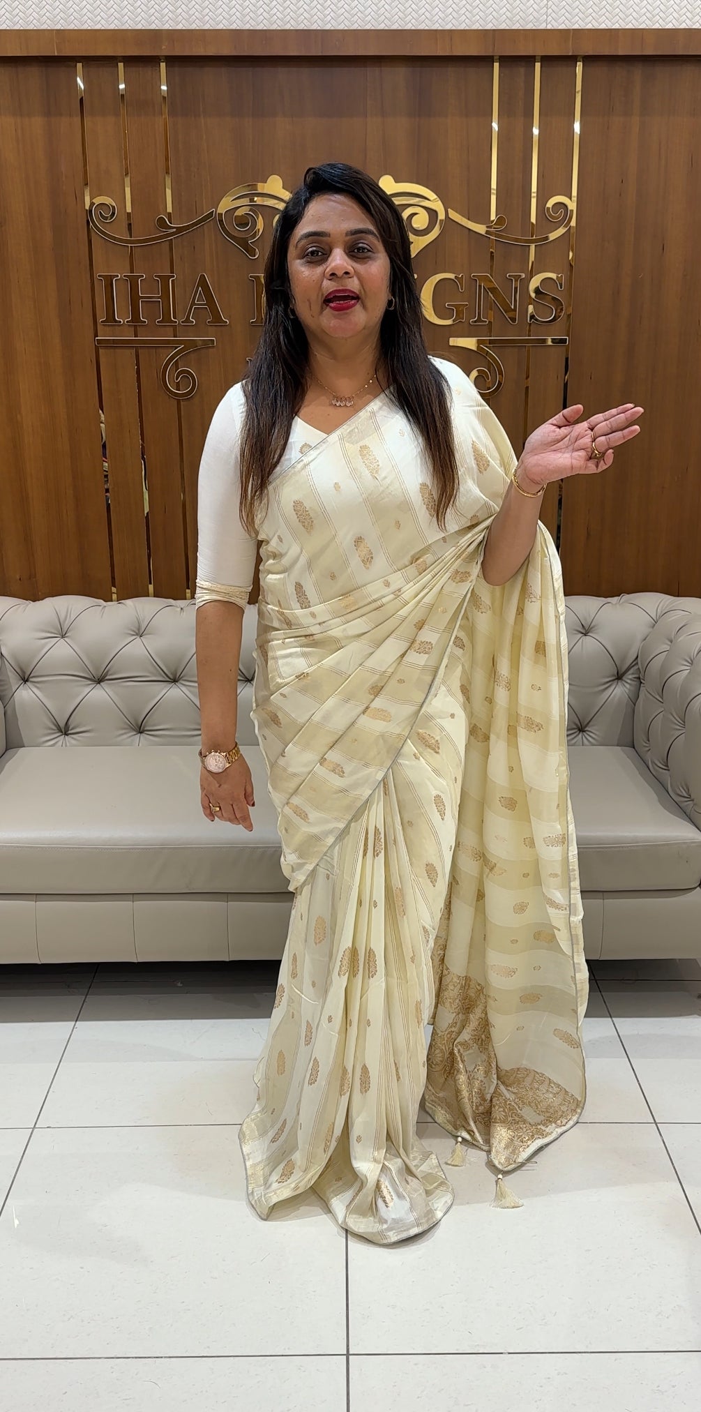 FORWARD SEMI BANARASI SAREES - IHA 24481
