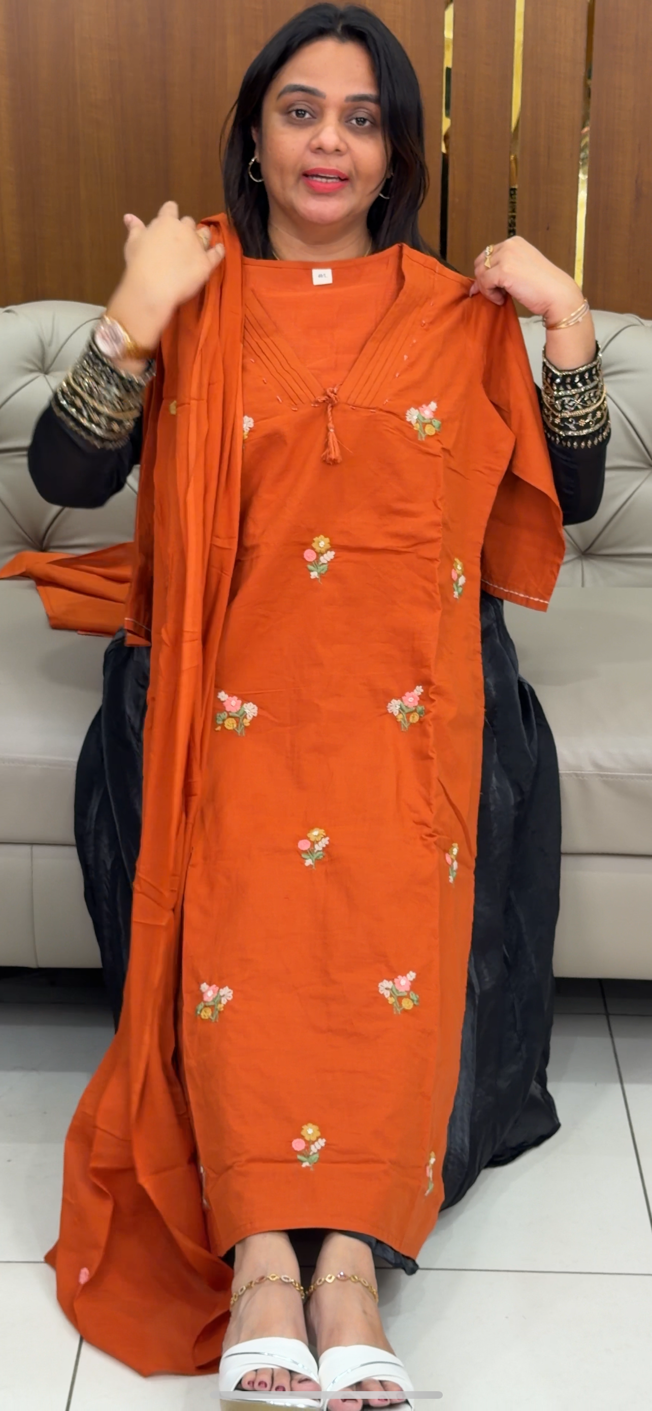MUL COTTON  TOP, BOTTOM AND DUPATTA - IHA  29099