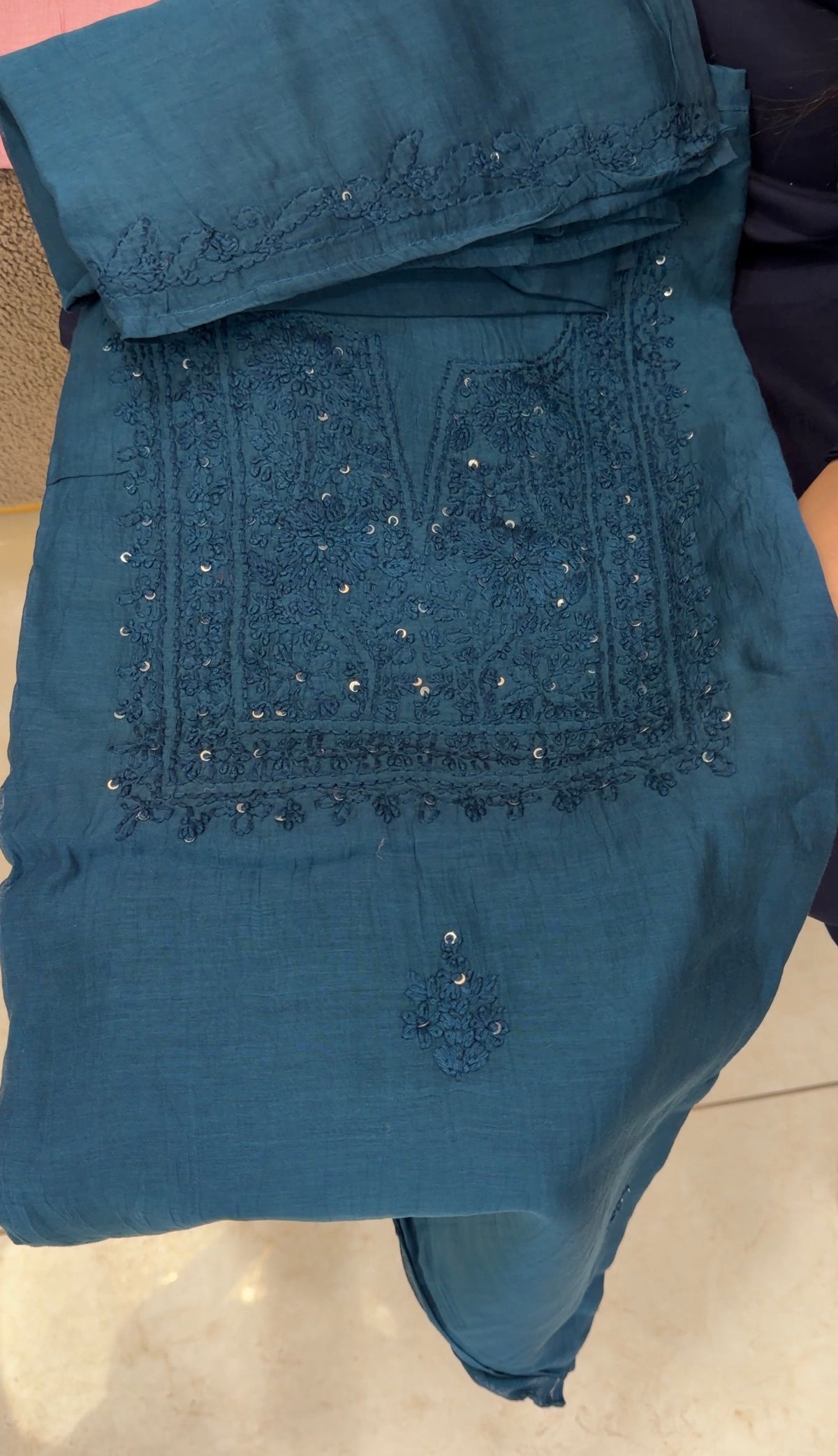 CHIKANKARI UNSTITCHED SALWAR SUIST - IHA 35864