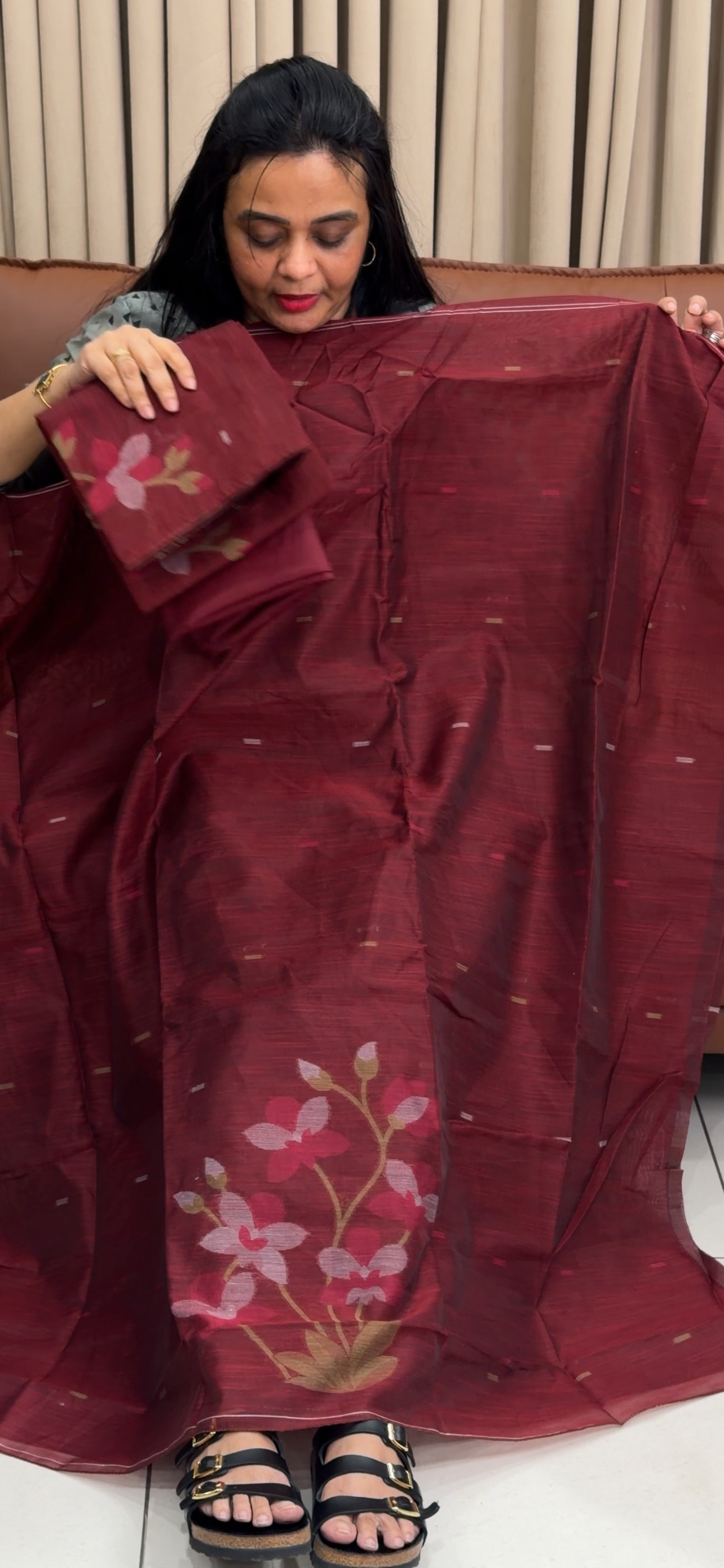 JAMDANI UNSTITCHED SALWAR SUITS - IHA  34808