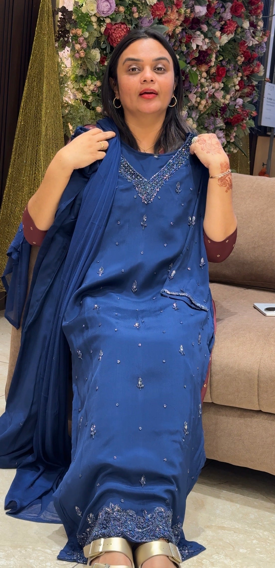 PARTY WEAR TOP,BOTTOM AND DUPATTA - IHA 31485