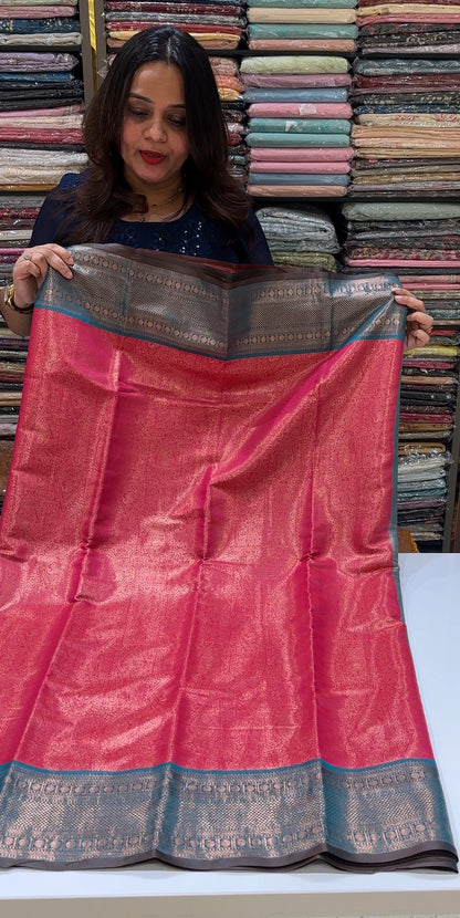 SEMI BROCADE SAREES - IHA 16360