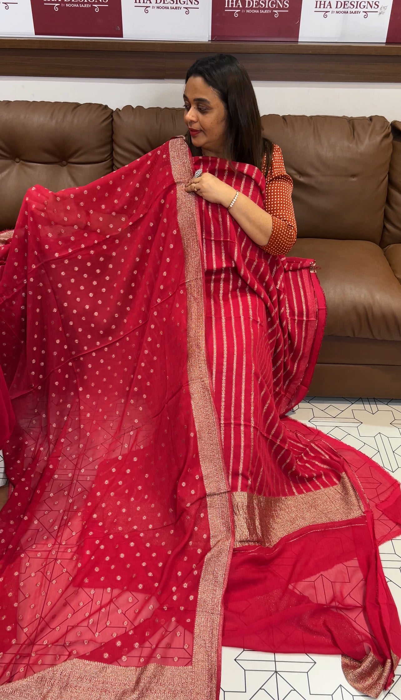 VISCOSE GEORGETTE UNSTITCHED SALWAR SUITS - IHA 22834