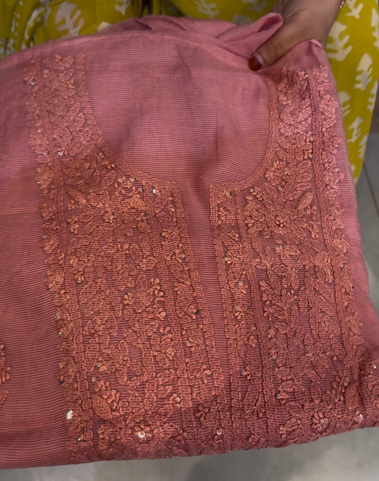 LUCKNOWI CHIKANKARI UNSTITCHED SALWAR SUITS - IHA 24375