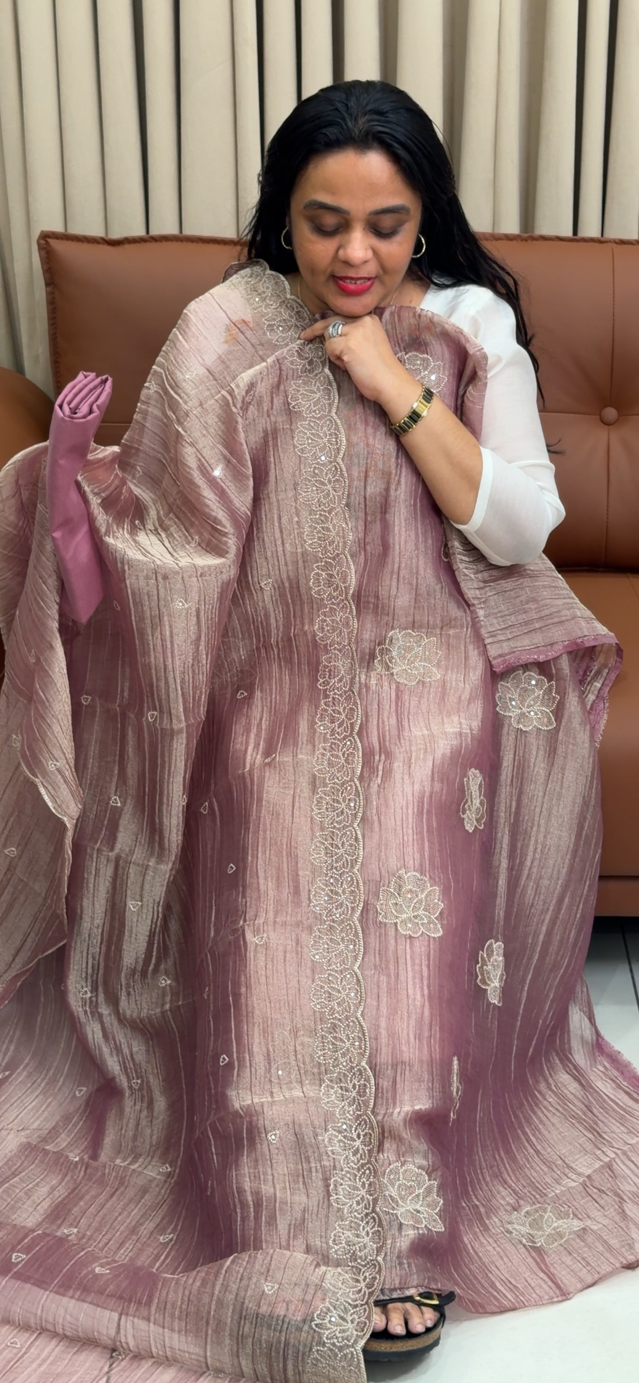 CRUSHED BANARASI UNSTITCHED SALWAR SUITS - IHA 34890