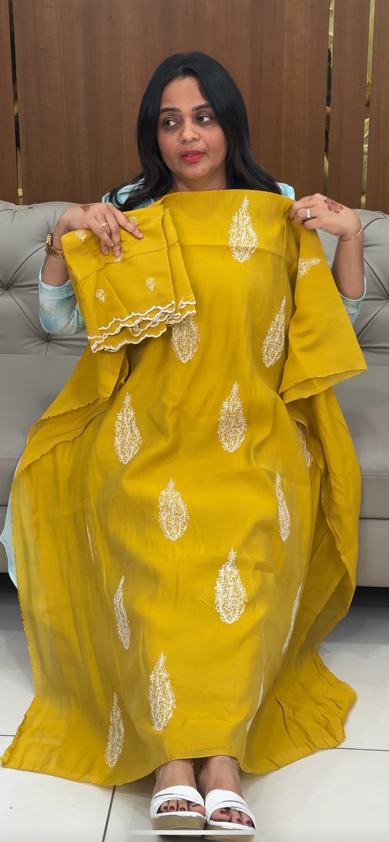 MALAI CHANDERI UNSTITCHED SALWAR SUITS - IHA 29938