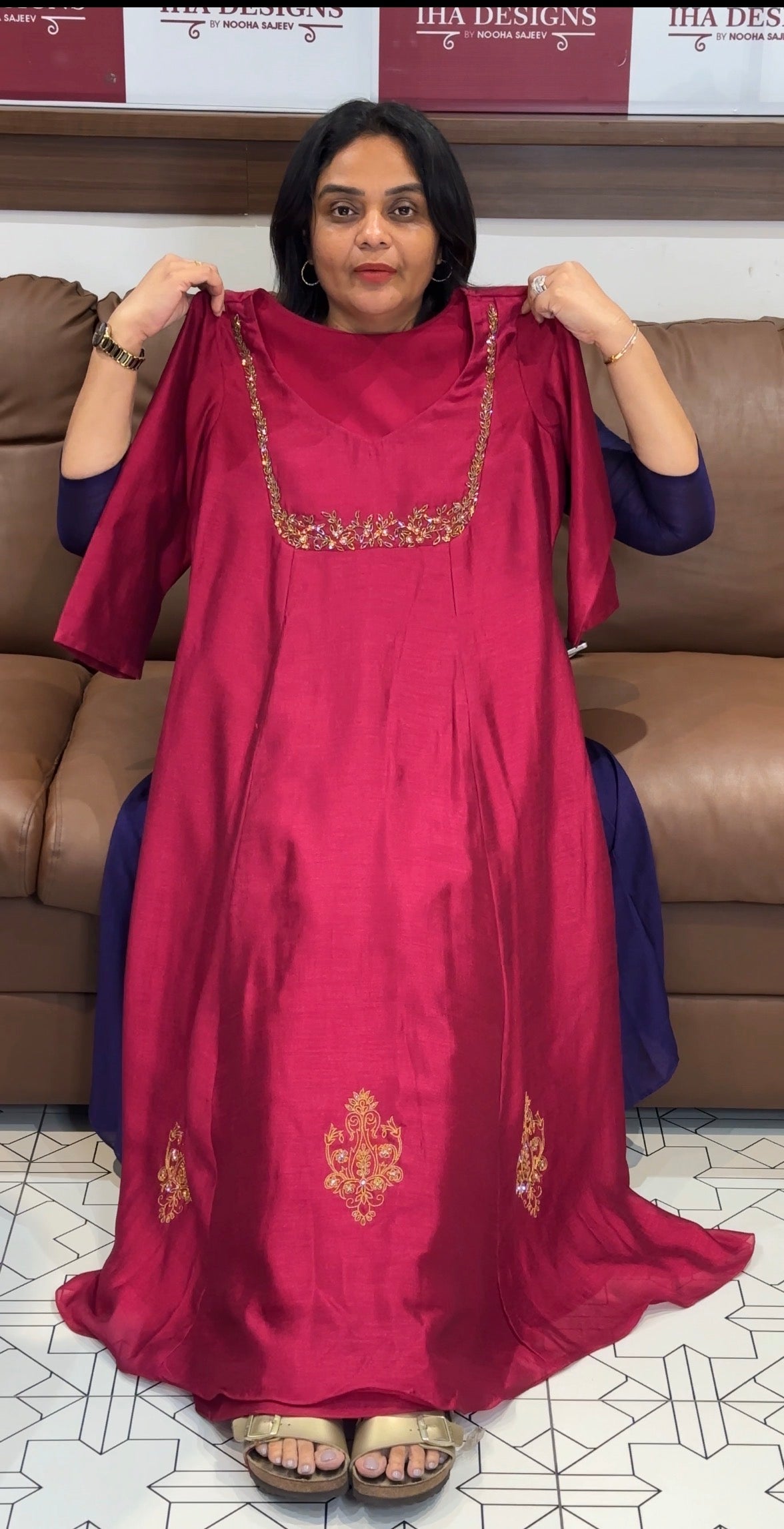 IHA'S IN-HOUSE SEMI RAW SILK ALINE TOPS - IHA 32420