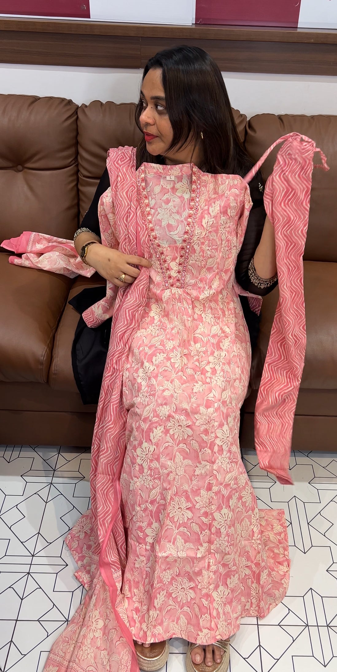 ANARKALI LONG TOP, BOTTOM AND DUPATTA - IHA 22853
