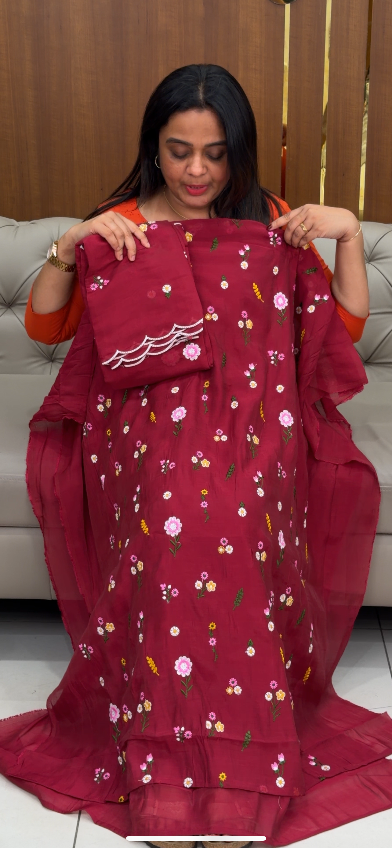 MALAI CHANDERI UNSTITCHED SALWAR SUITS - IHA 29966