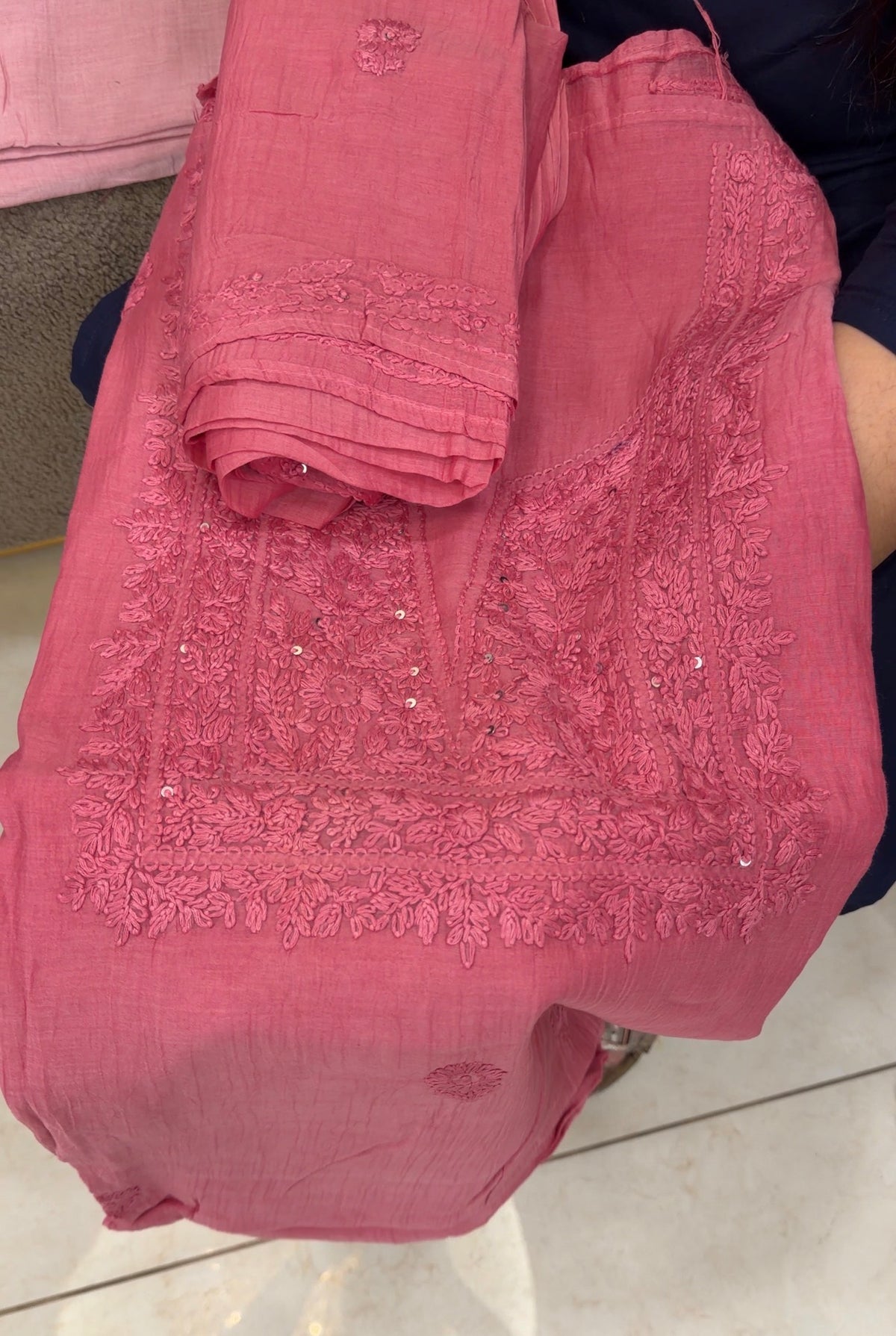 CHIKANKARI UNSTITCHED SALWAR SUIST - IHA 35864