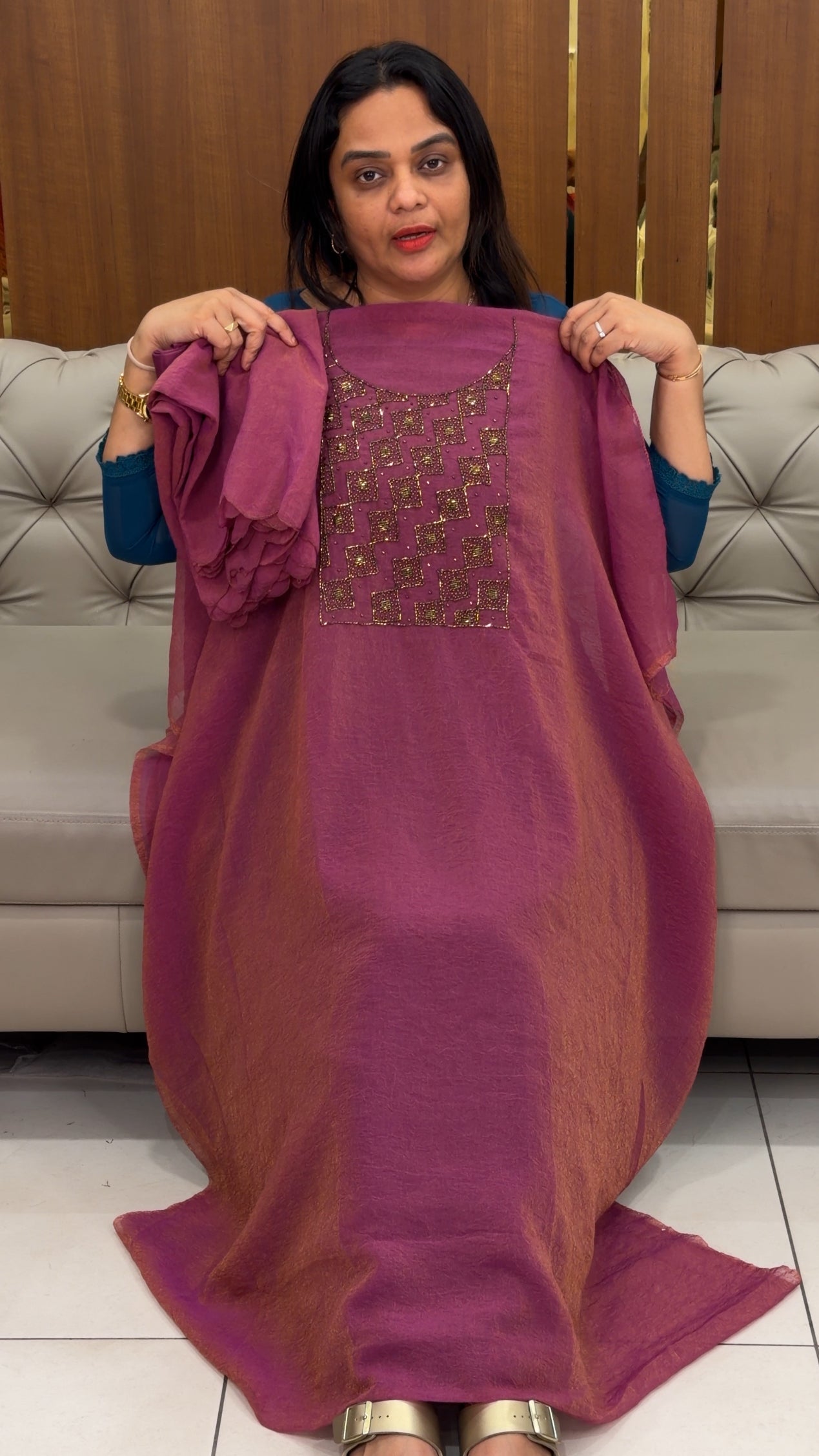 HANDWORKED UNSTITCHED SALWAR SUITS - IHA 30707