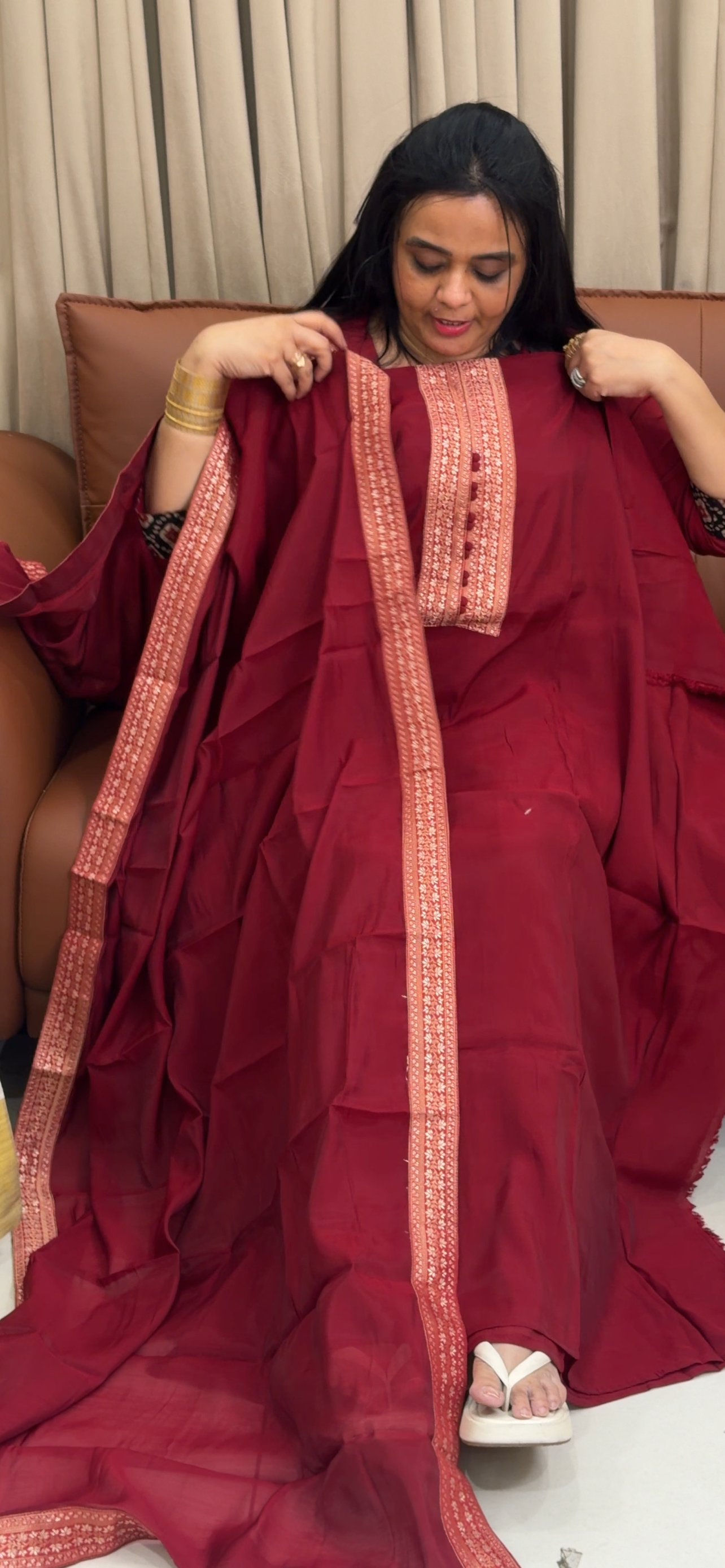 MALAI CHANDERI UNSTITCHED SALWAR SUITS - IHA 35139