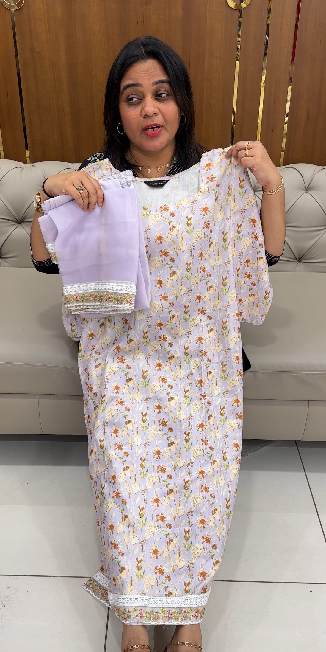 PRINED COTTON TOP, BOTTOM AND DUPATTA - IHA 28341