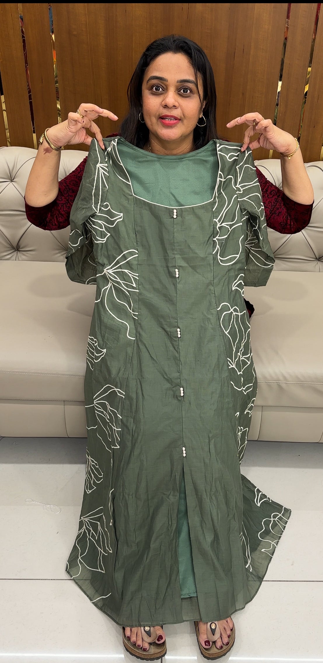 IHA'S IN-HOUSE MALAI CHANDERI ALINE TOPS - IHA 27004