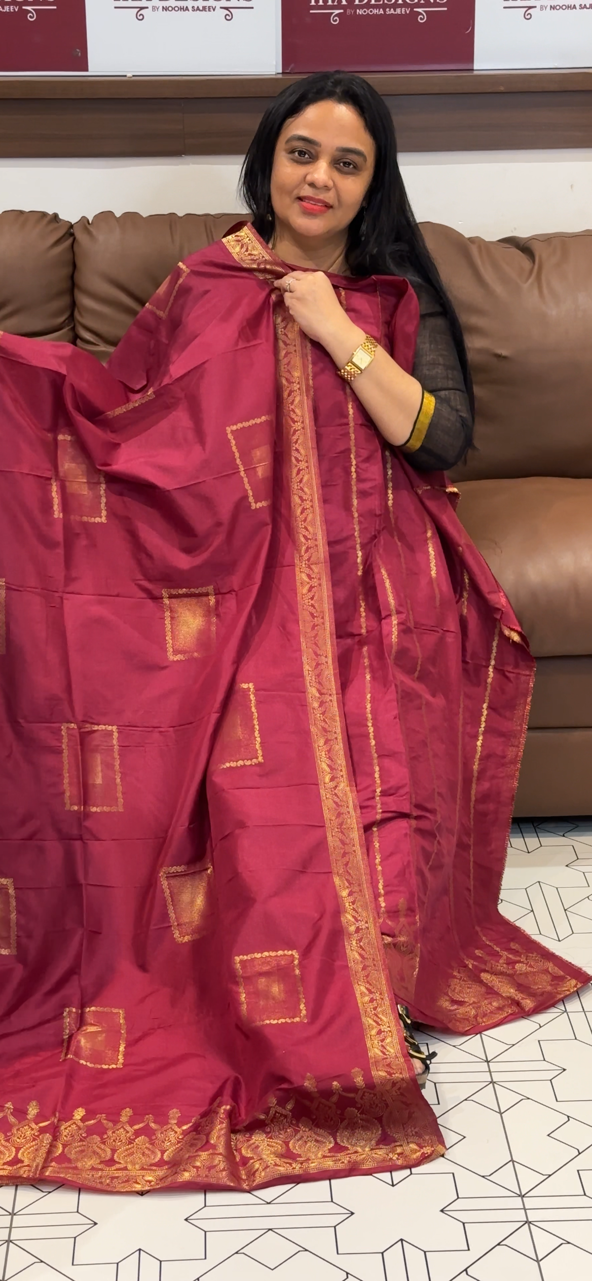 SEMI BANARASI UNSTITCHED SALWAR SUITS - IHA 35507