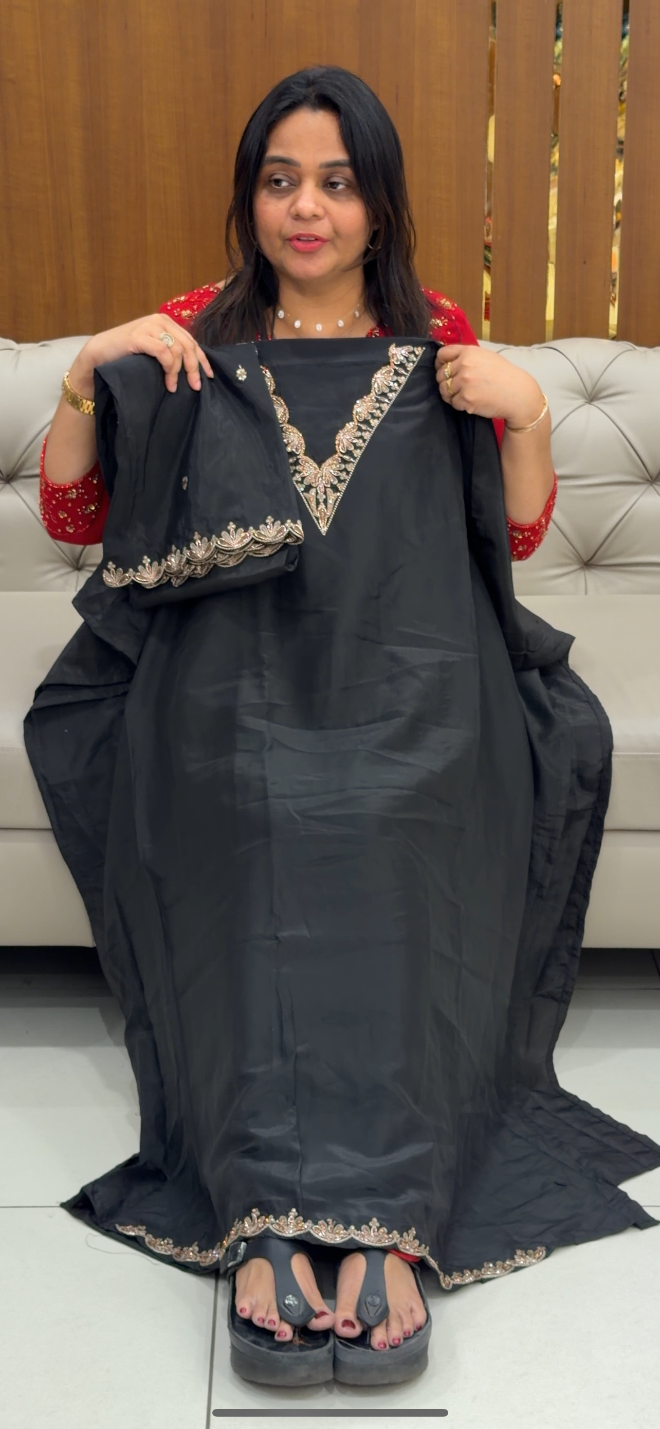 SEMI CRAPE SILK UNSTITCHED SALWAR SUITS - IHA 28769