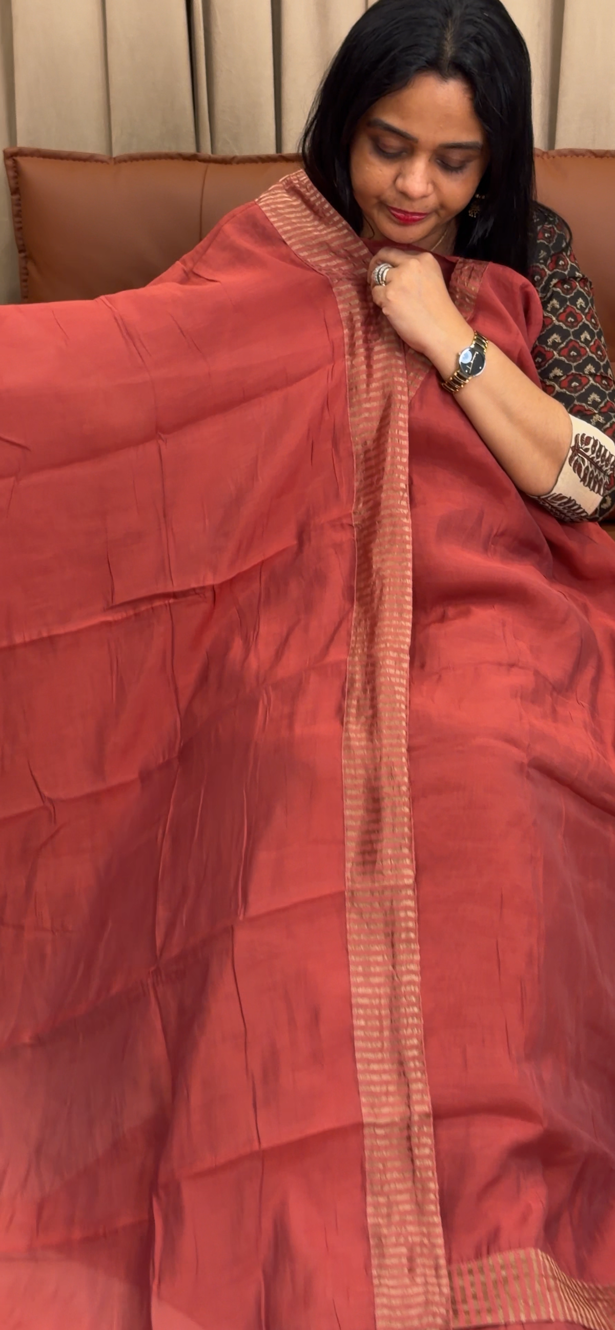 MUL CHANDERI UNSTITCHED SALWAR SUITS - IHA 35728