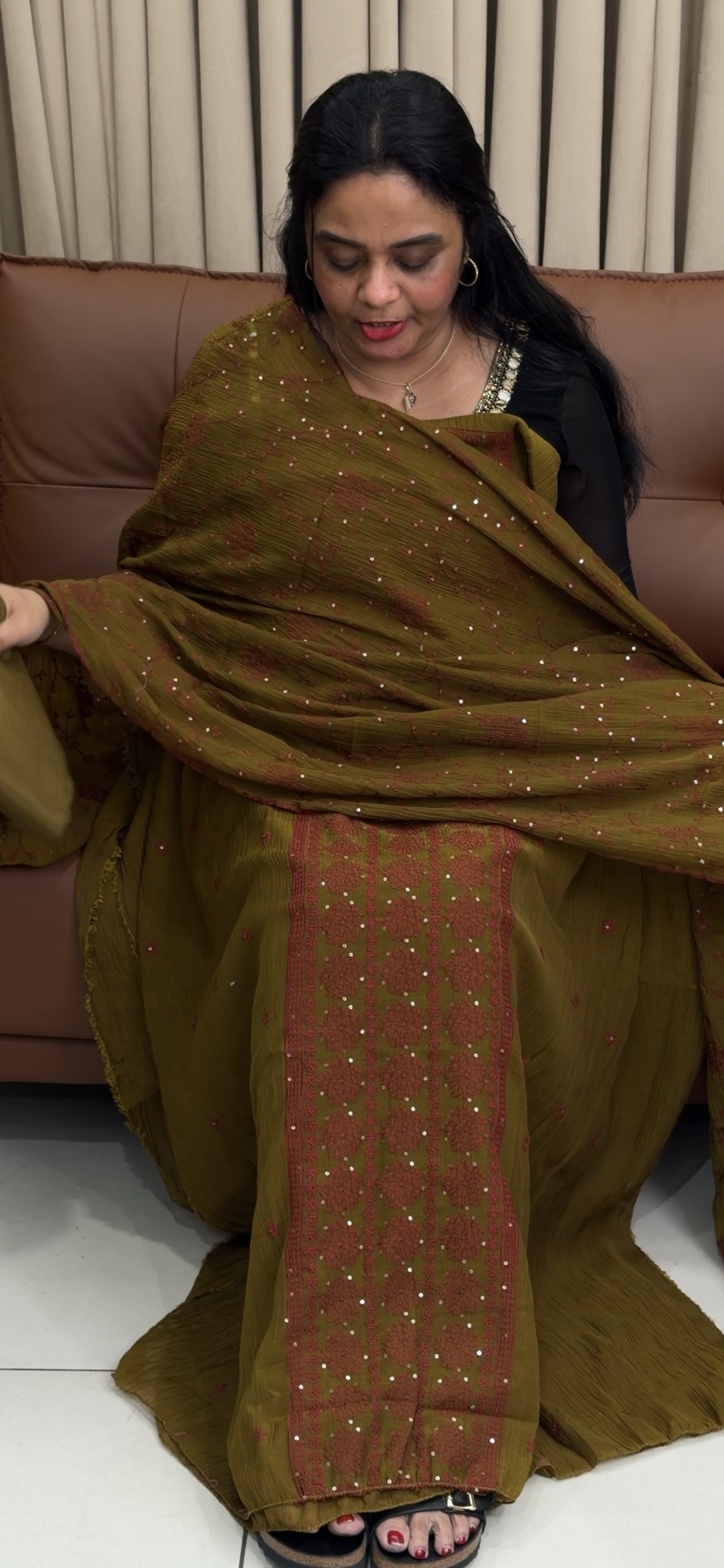 MUL CRUSHED UNSTITCHED SALWAR SUITS - IHA 34626