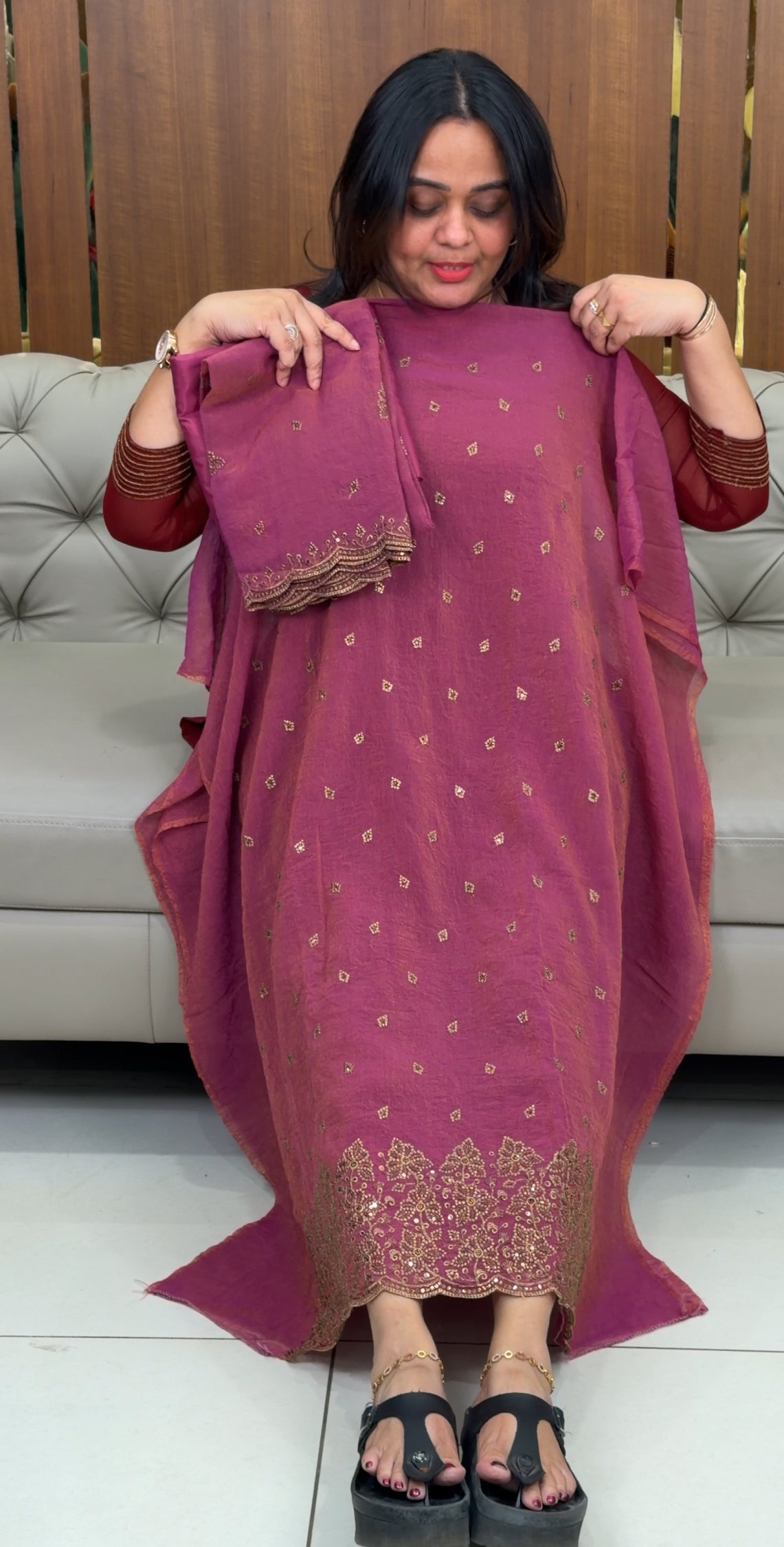 FORWARD CRUSHED TISSUE UNSTITCHED SALWAR SUITS - IHA 28901