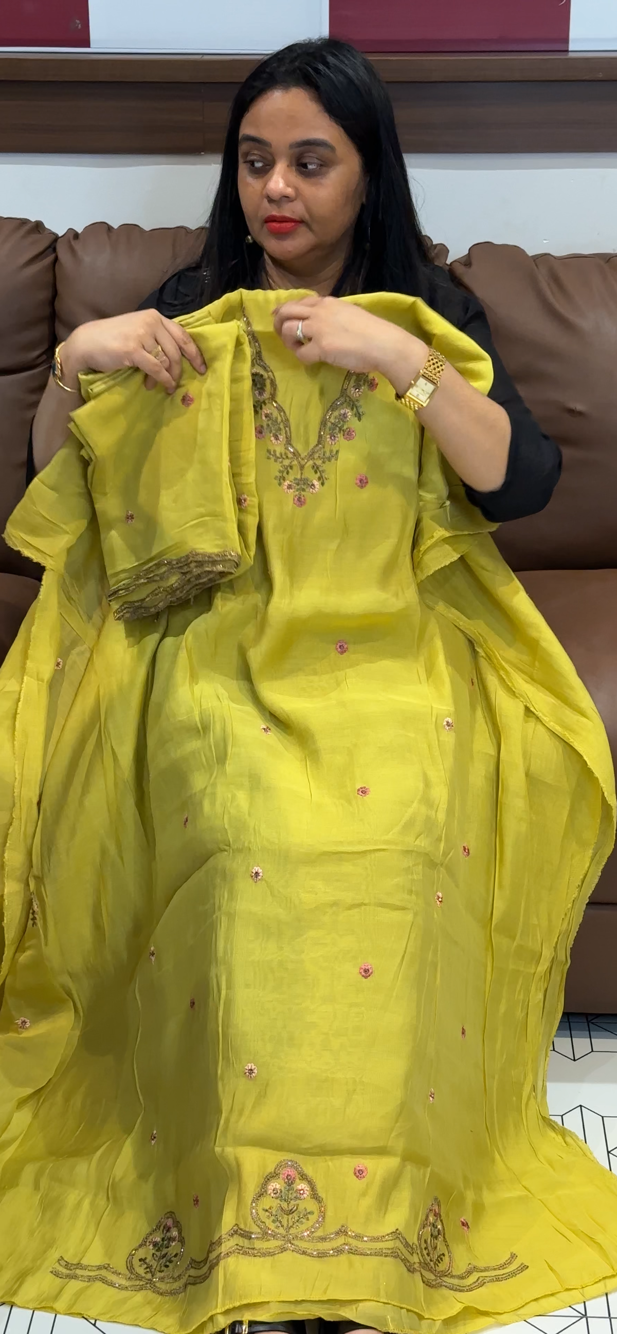 MALAI CHANDERI UNSTITCHED SALWR SUITS - IHA 35578
