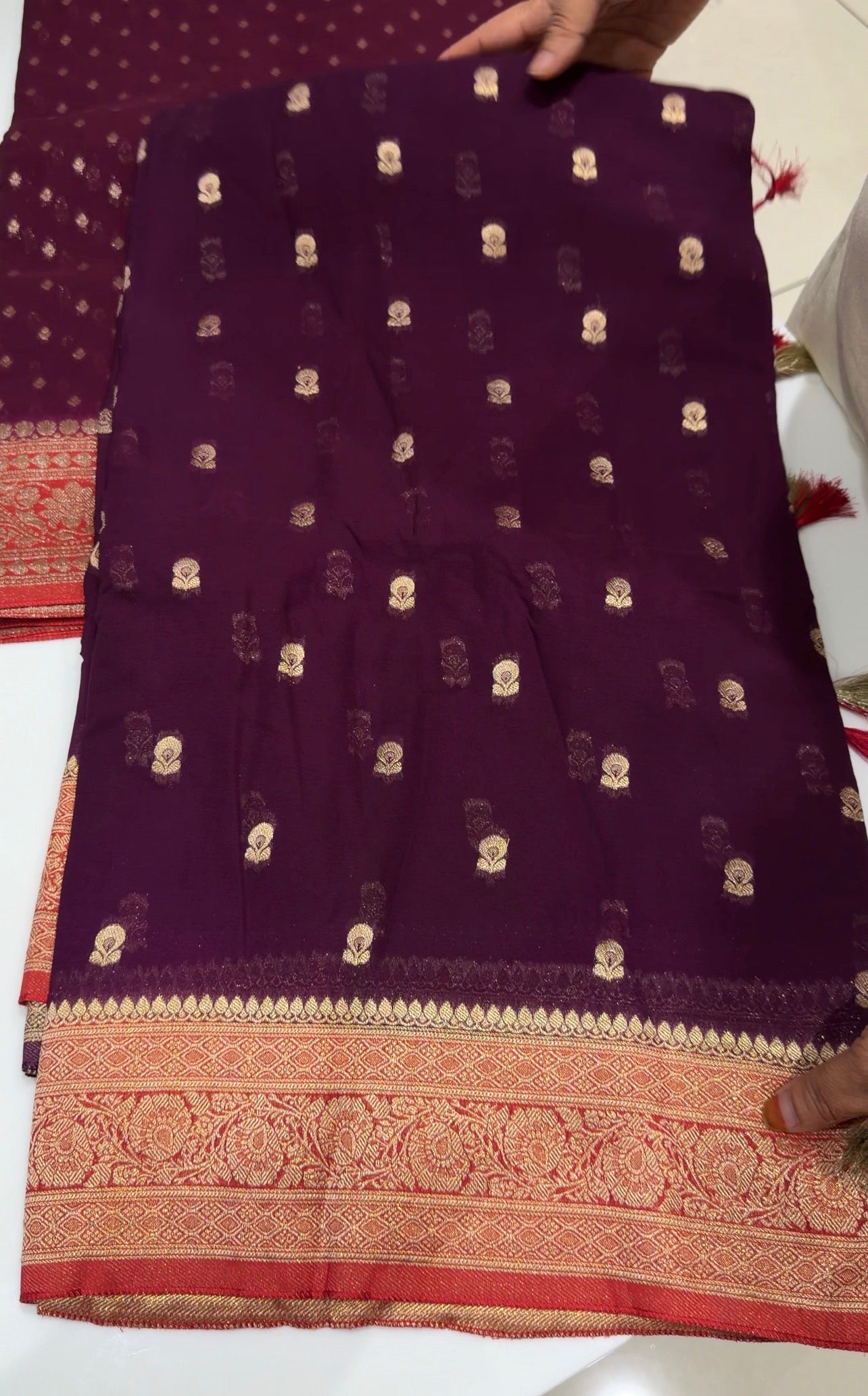 GEORGETTE BANARASI SAREES - IHA 34006