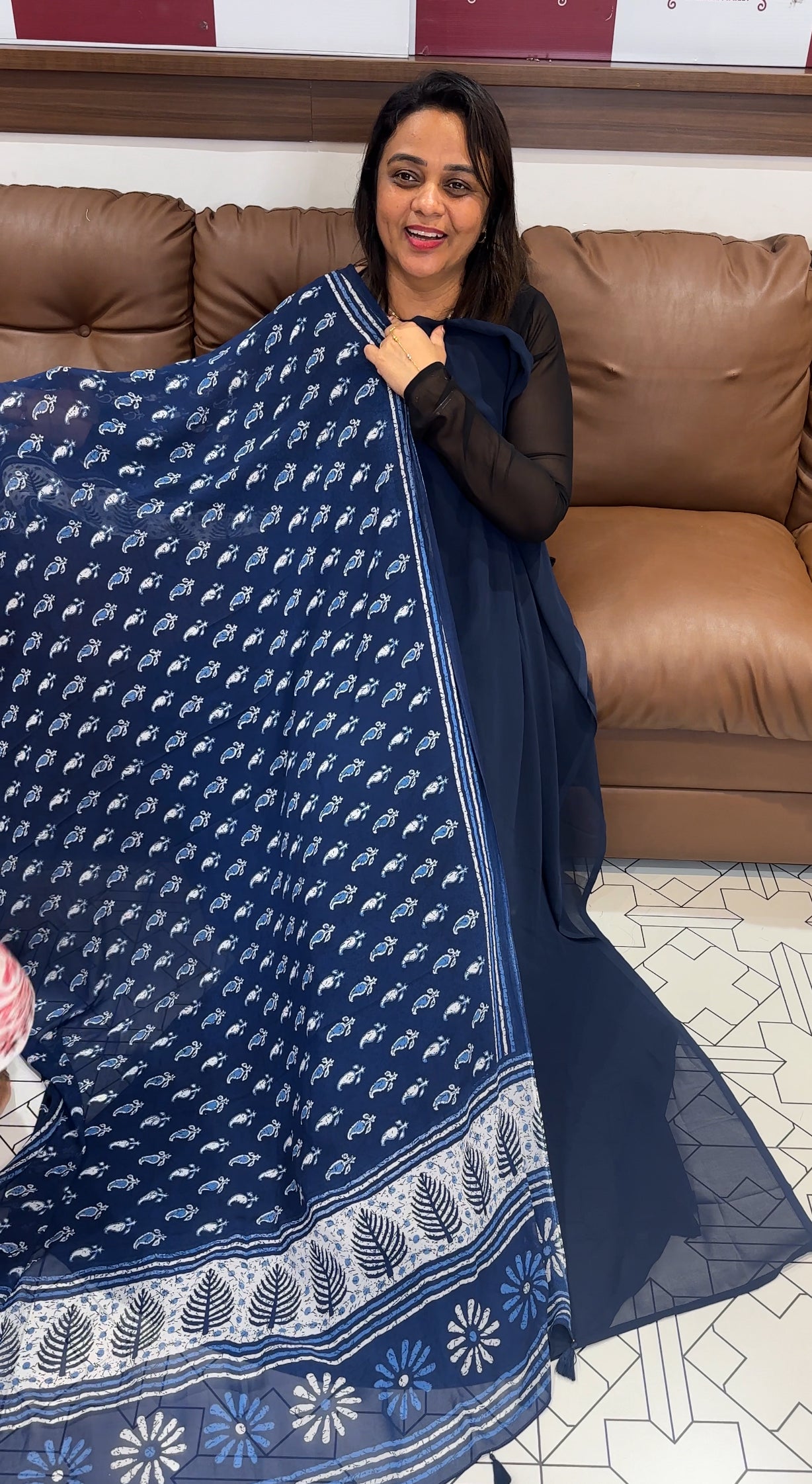 FAUX GEORGETTE UNSTITCHED SALSWAR SUITS - IHA 24697