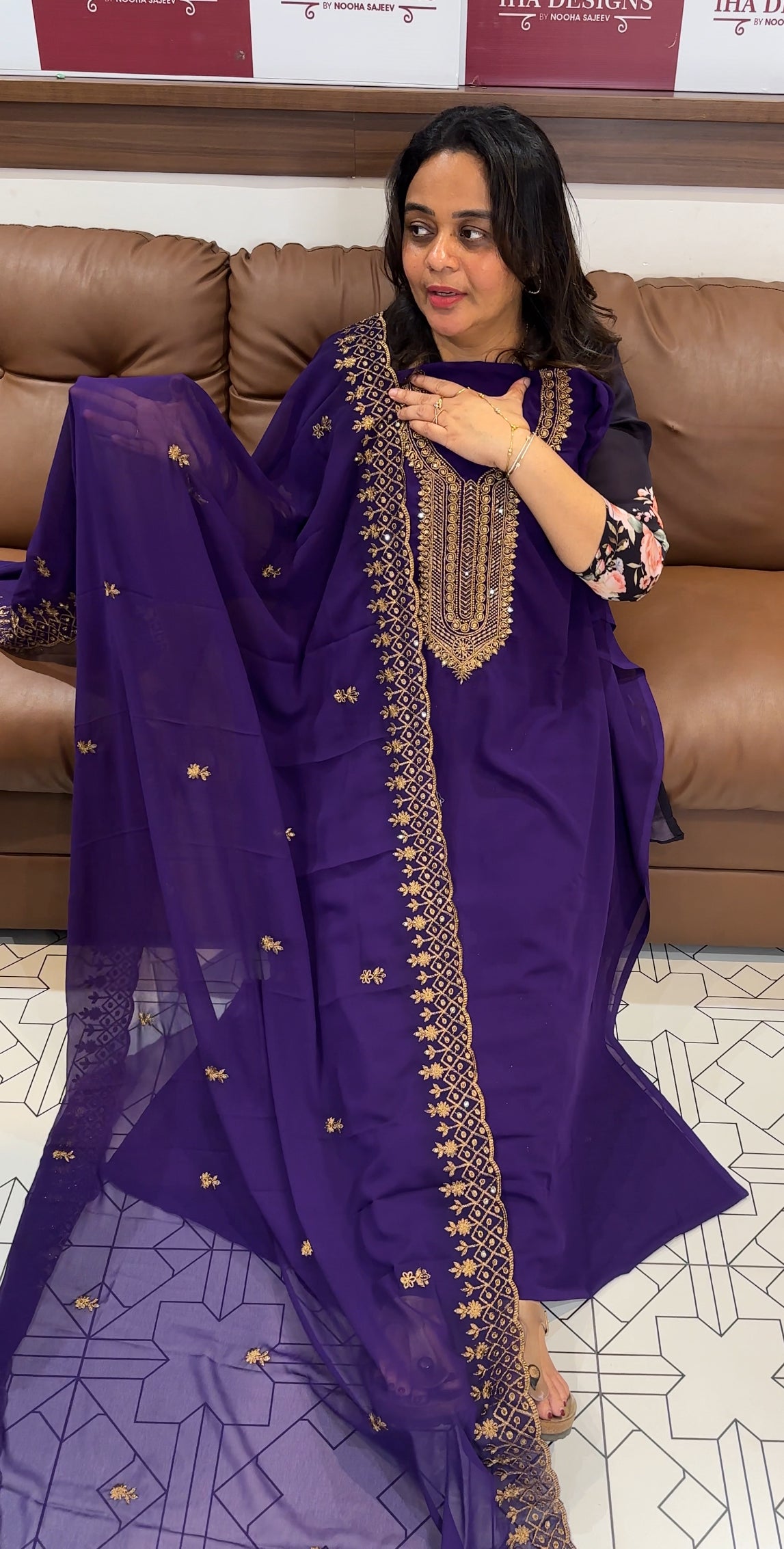 GEORGETTE UNSTITCHED SALWAR SUITS - IHA 26598