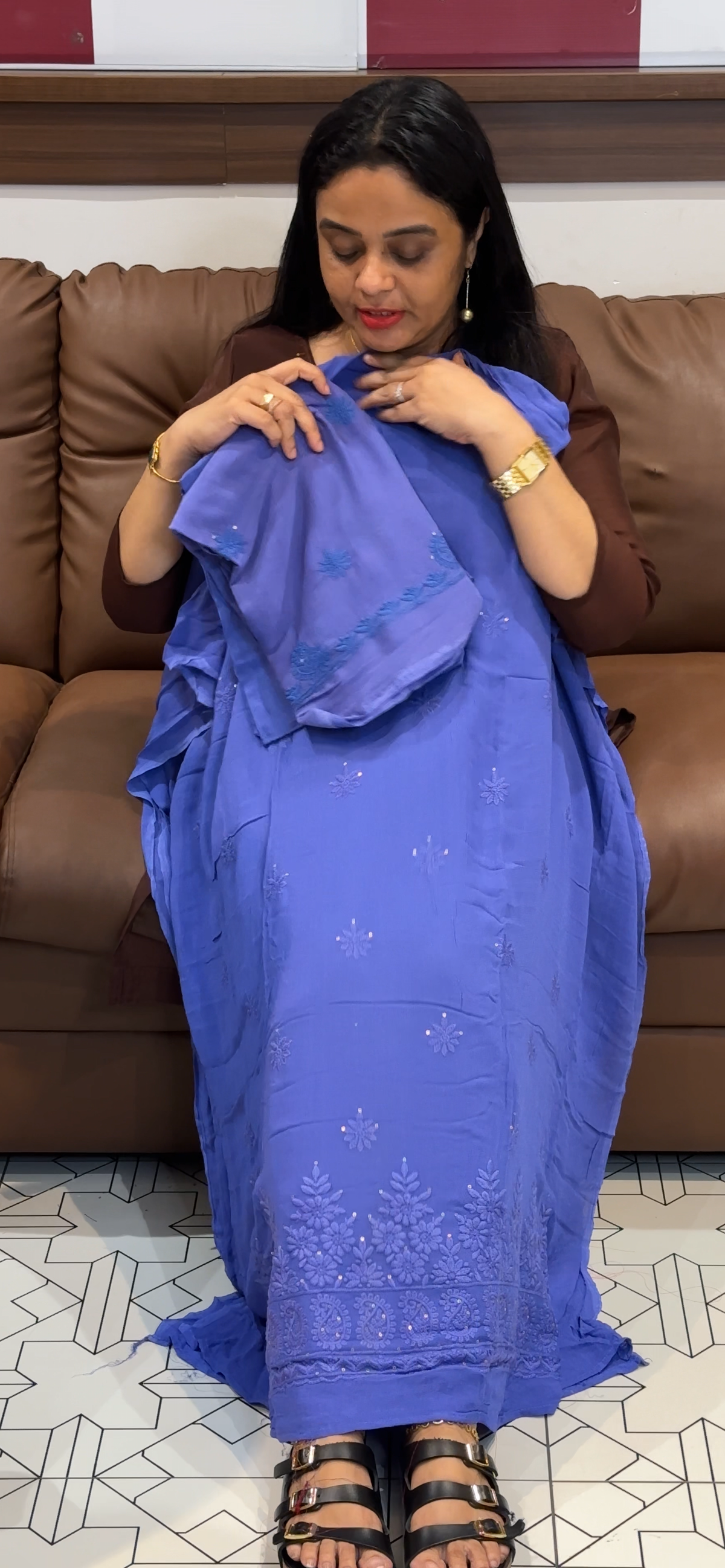 VISCOSE GEORGETTE UNSTITCHED SALWAR SUITS - IHA 35567