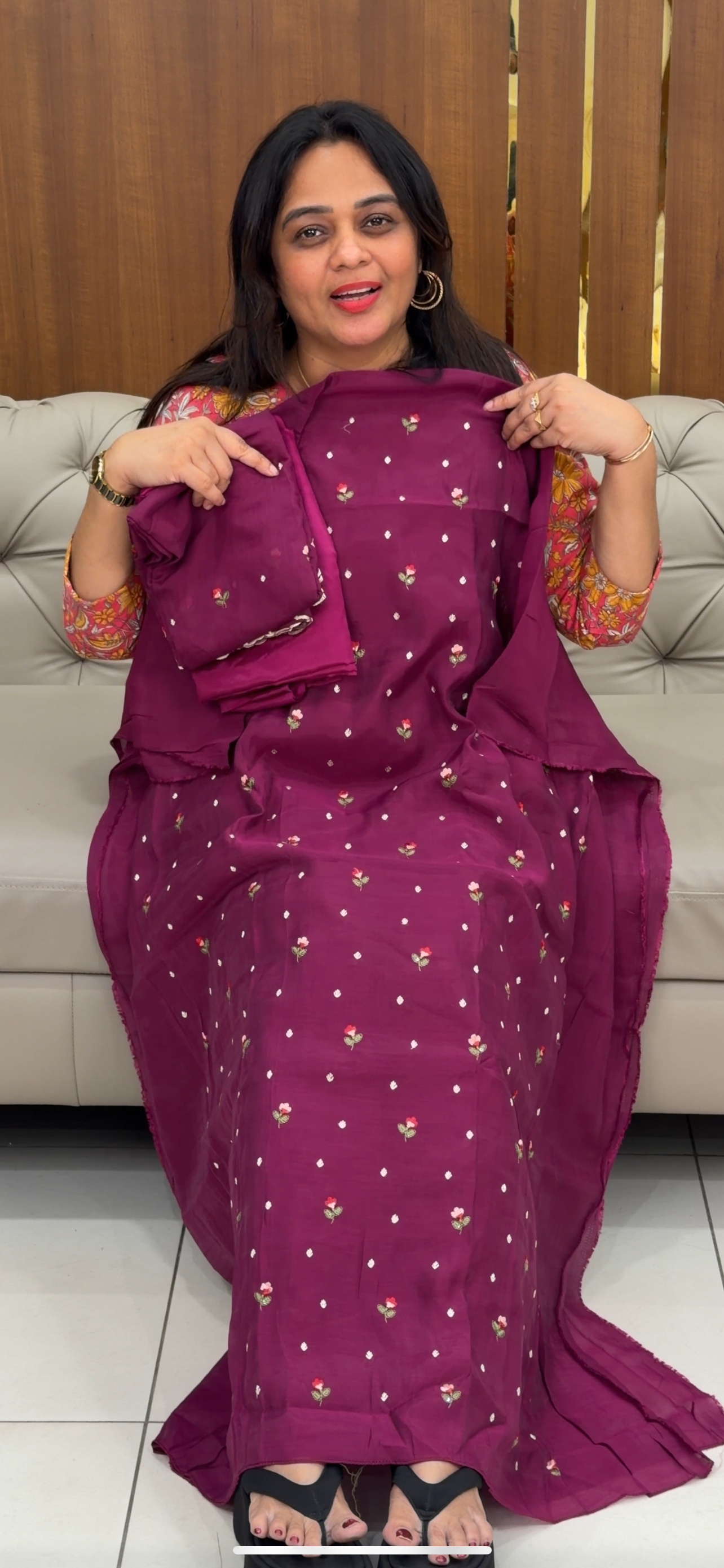 MALAI CHANDERI UNSTITCHED SALWAR SUITS - IHA 29573