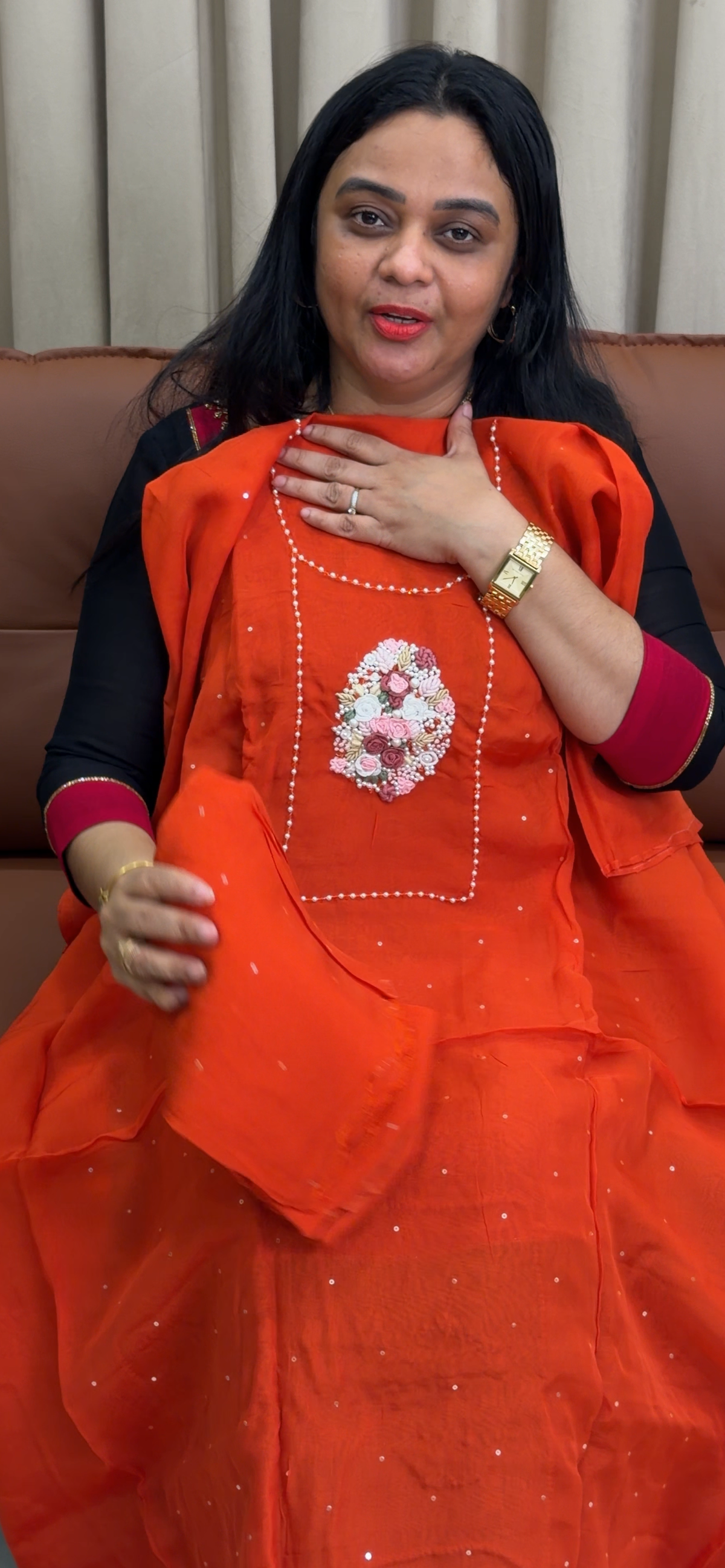 HANDWORKED UNSTITCHED SALWAR SUITS - IHA 35420