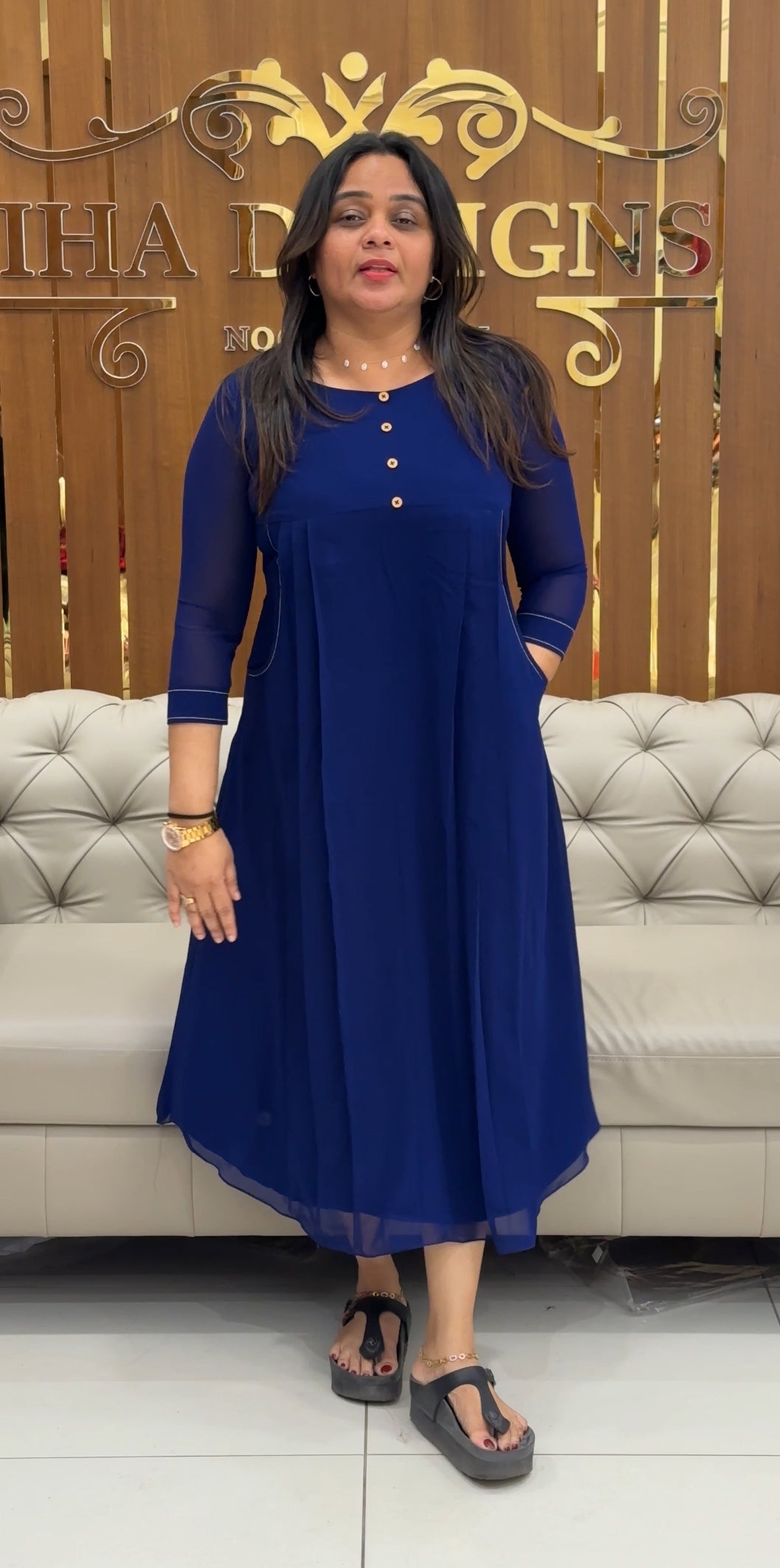 IHA'S IN-HOUSE GEORGETTE ALINE TOPS - IHA 28294