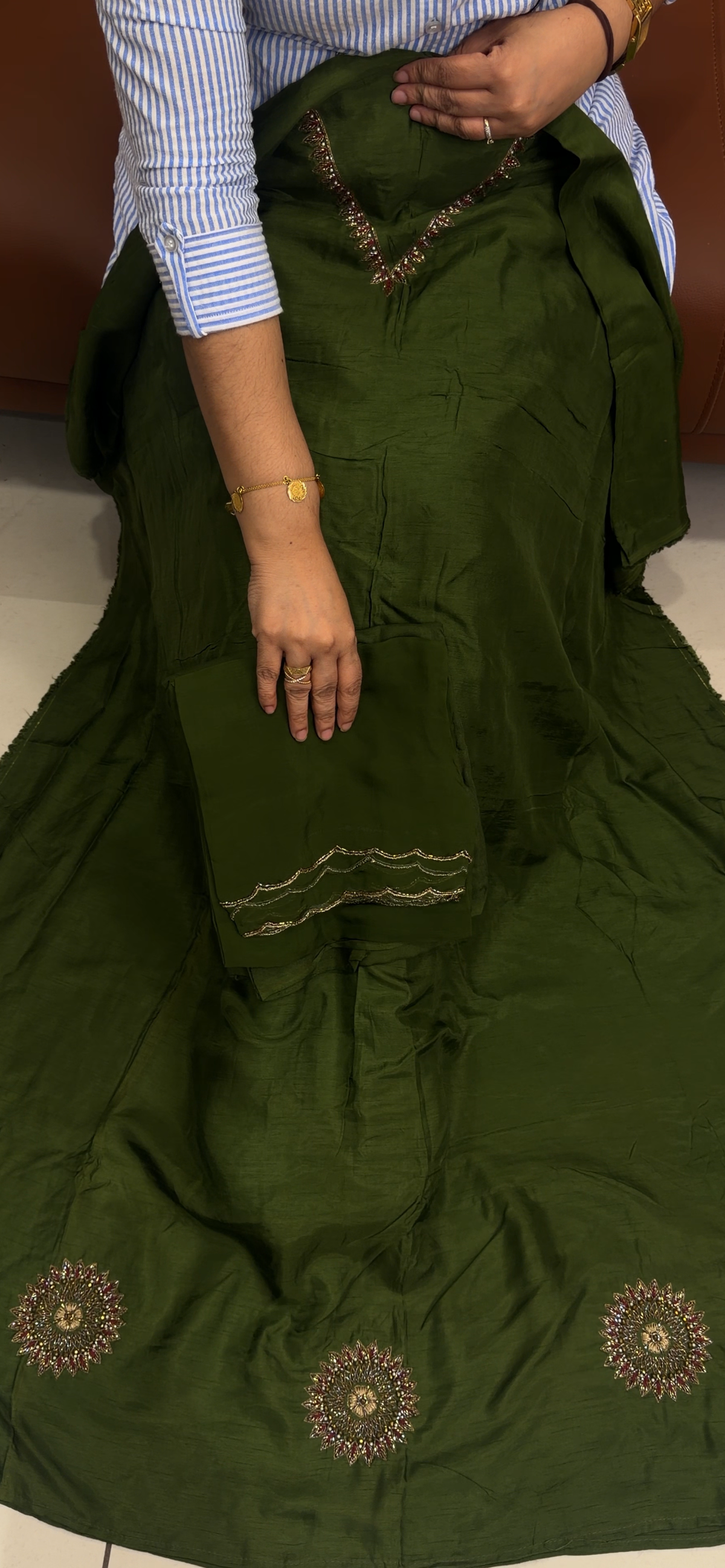 SILK UNSTITCHED SALWAR SUITS - IHA 35911