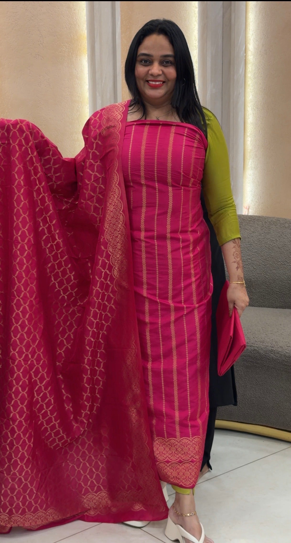BANARASI UNSTITCHED SALWAR SUITS - IHA 33315