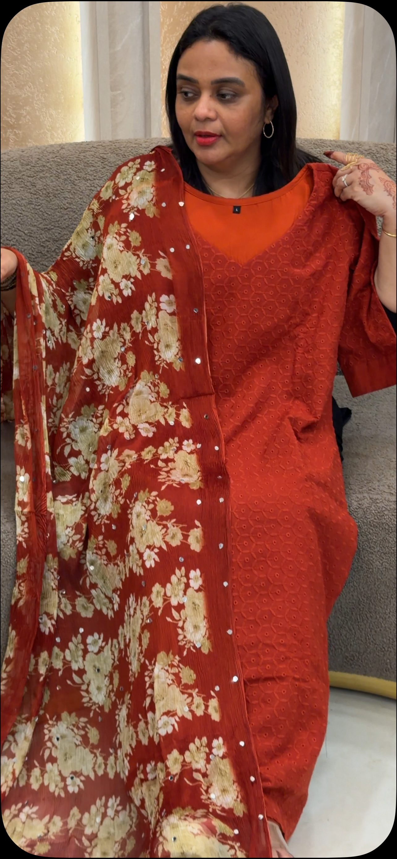 IHA'S IN-HOUSE COTTON HAKOBA TOP, BOTTOM AND DUPATTA - IHA 33728