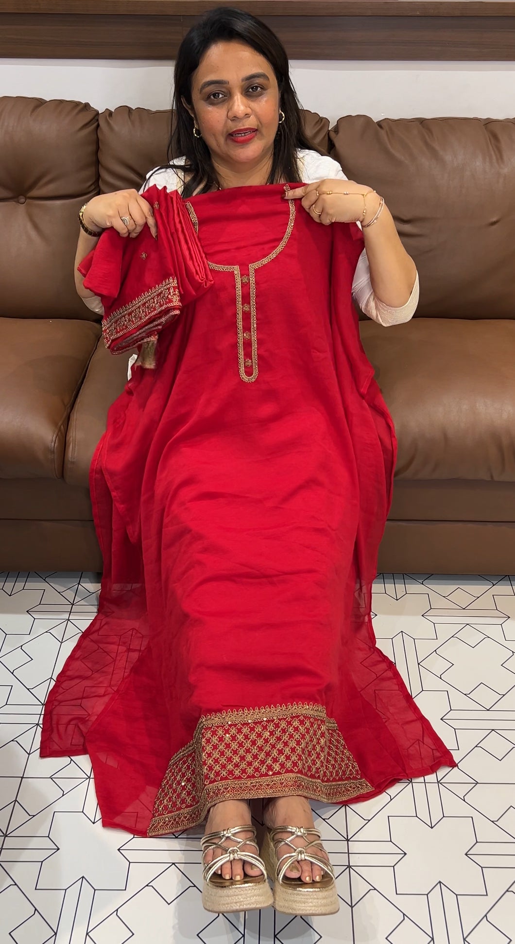 SEMI RAW SILK UNSTITCHED SALWAR SUITS  - IHA 24345