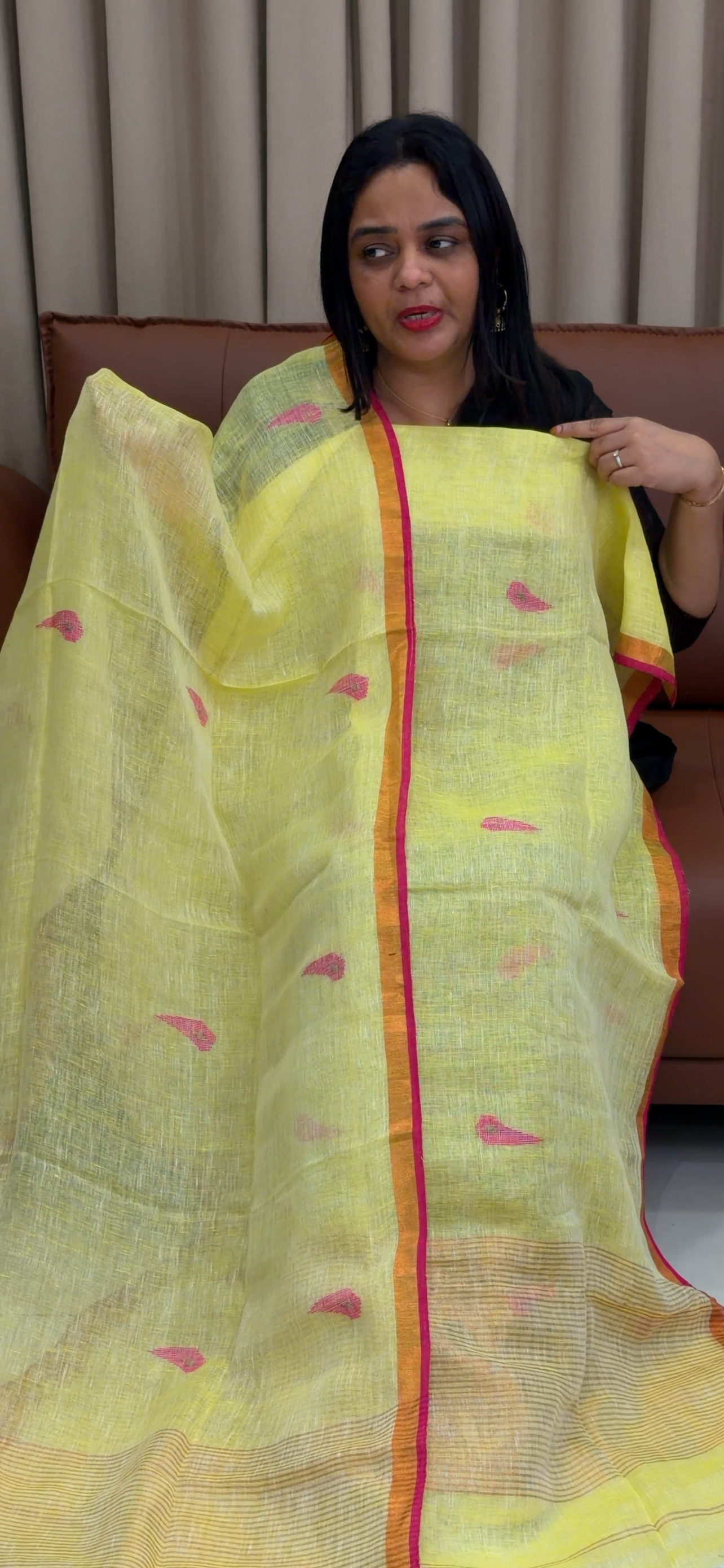 JAMDANI UNSTITCHED SALWRA SUITS  - IHA 34000