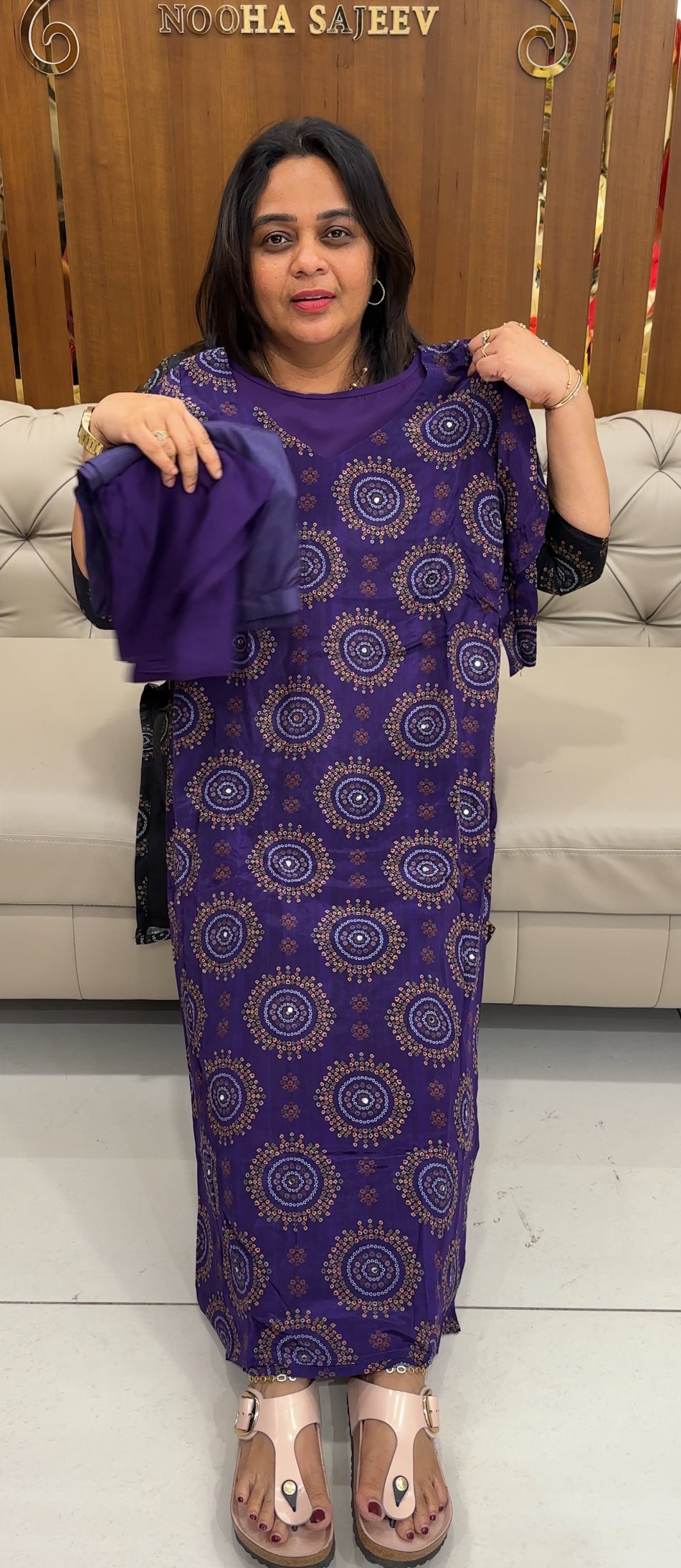 IHA'S IN-HOUSE PRINTED CRAPE TOP,BOTTOM AND DUPATTA- IHA 26966