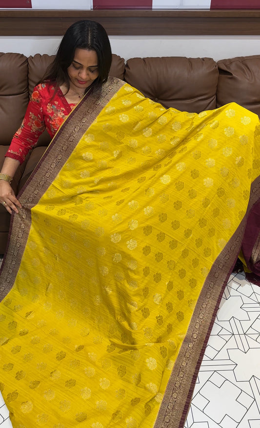 SEMI BANARASI SAREES - IHA 19683