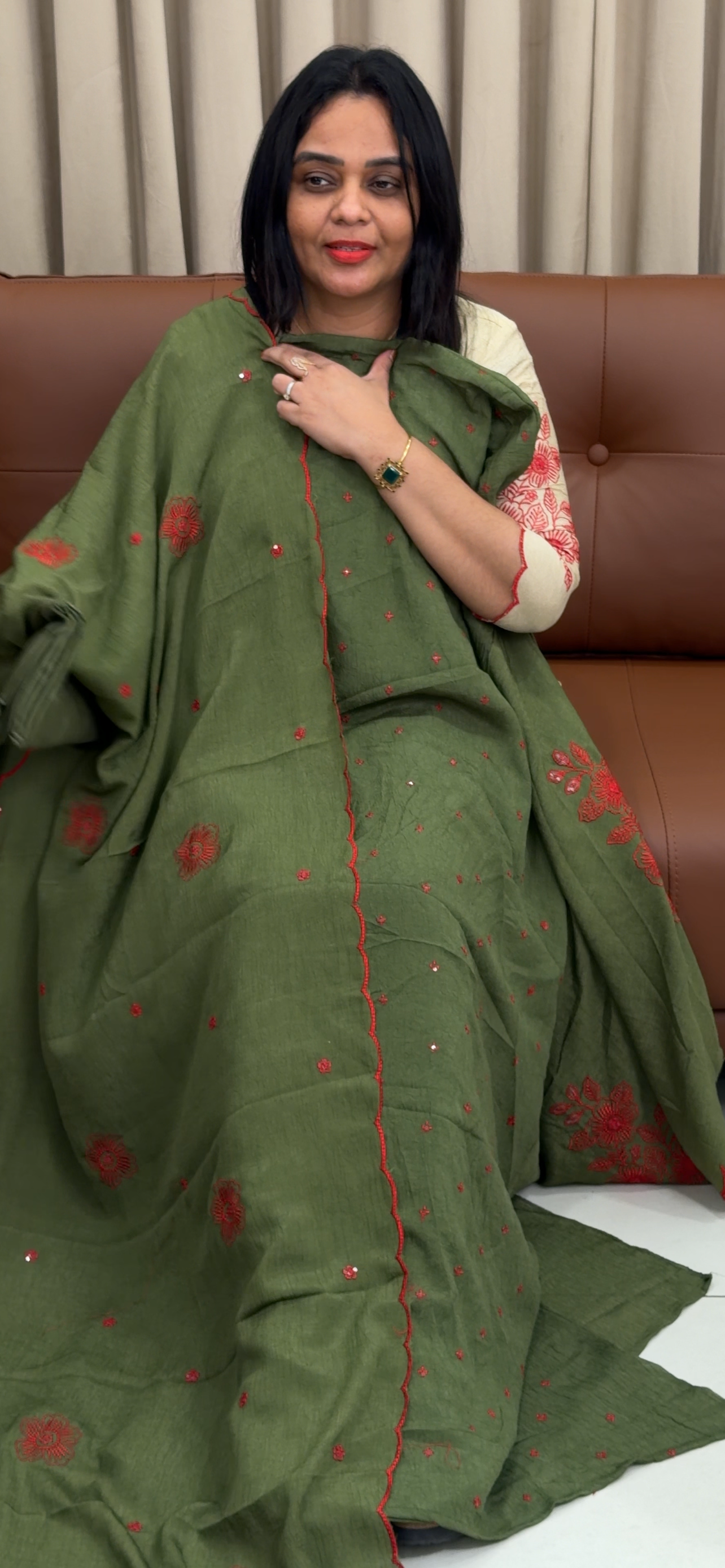 MUL CRUSHED UNSTITCHED SALWAR SUITS - IHA 33405