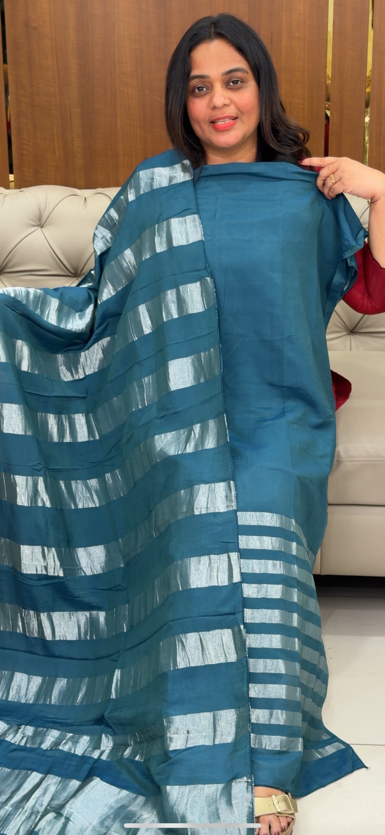 MUL CHANDERI UNSTITCHED SALWAR SUITS - IHA 29856