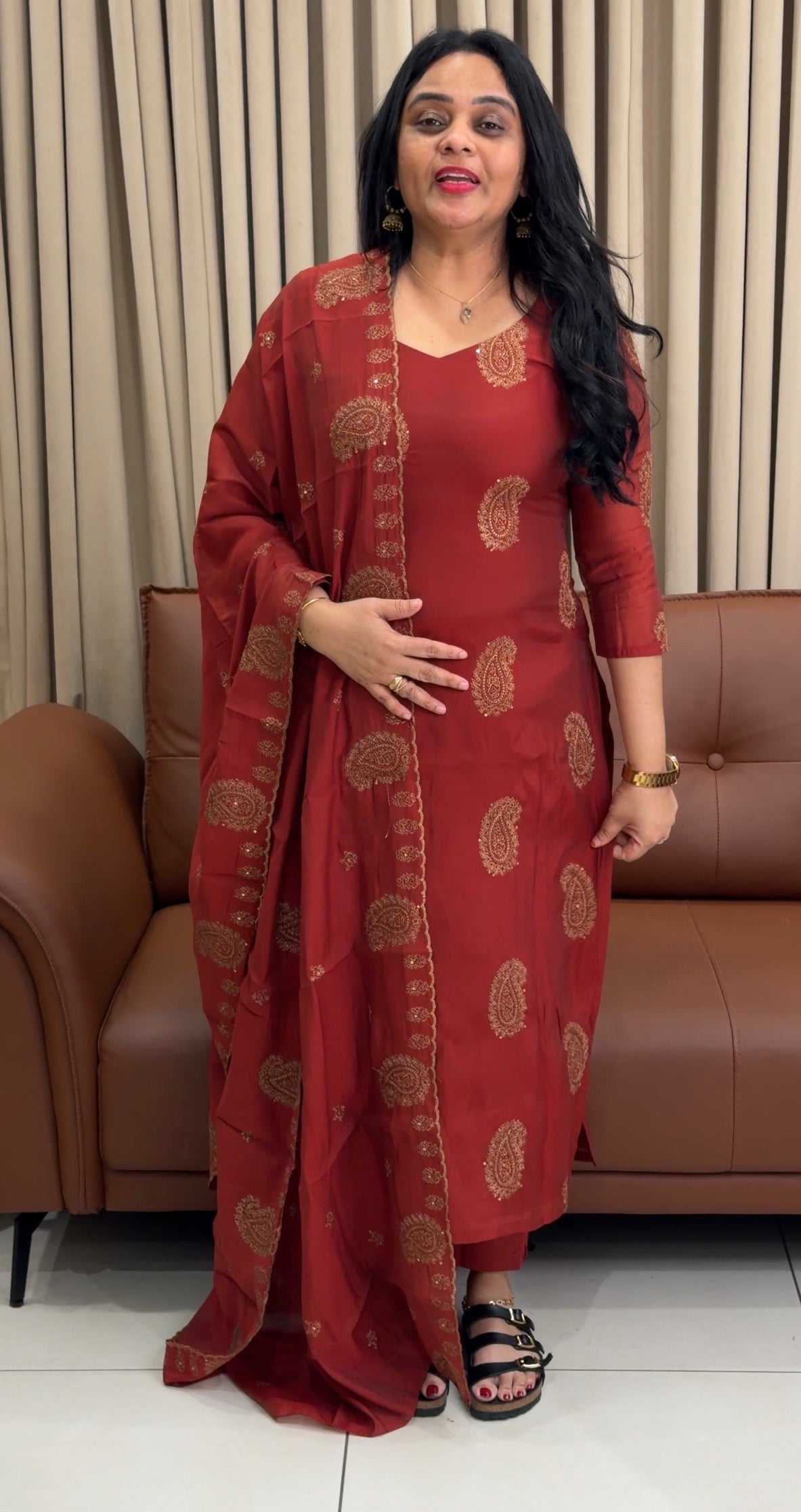 MALAI CHANDERI UNSTITCHED SALWAR SUITS - IHA 34548