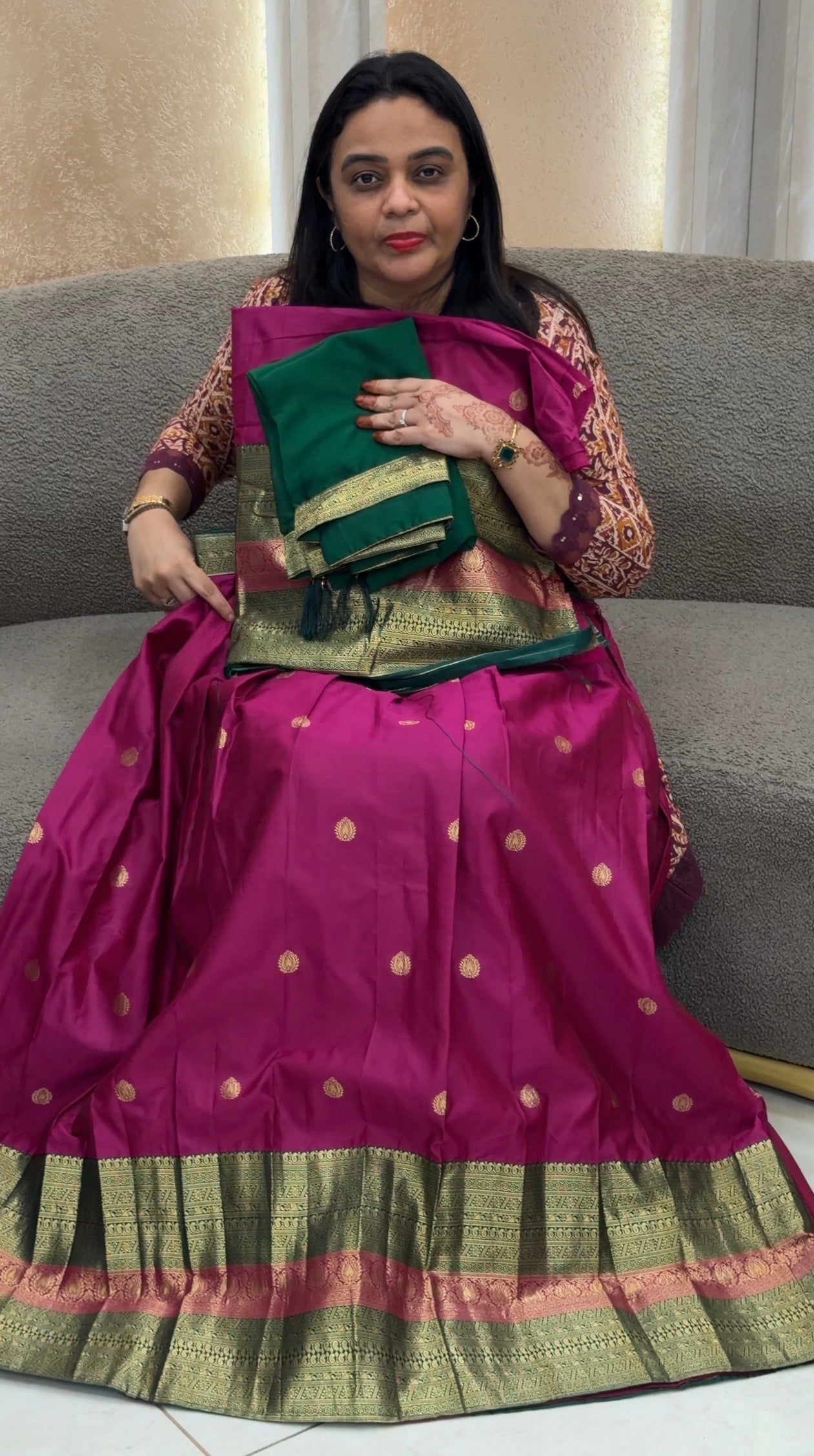 SEMI STITCHED DHAVANI SETS - IHA 33056