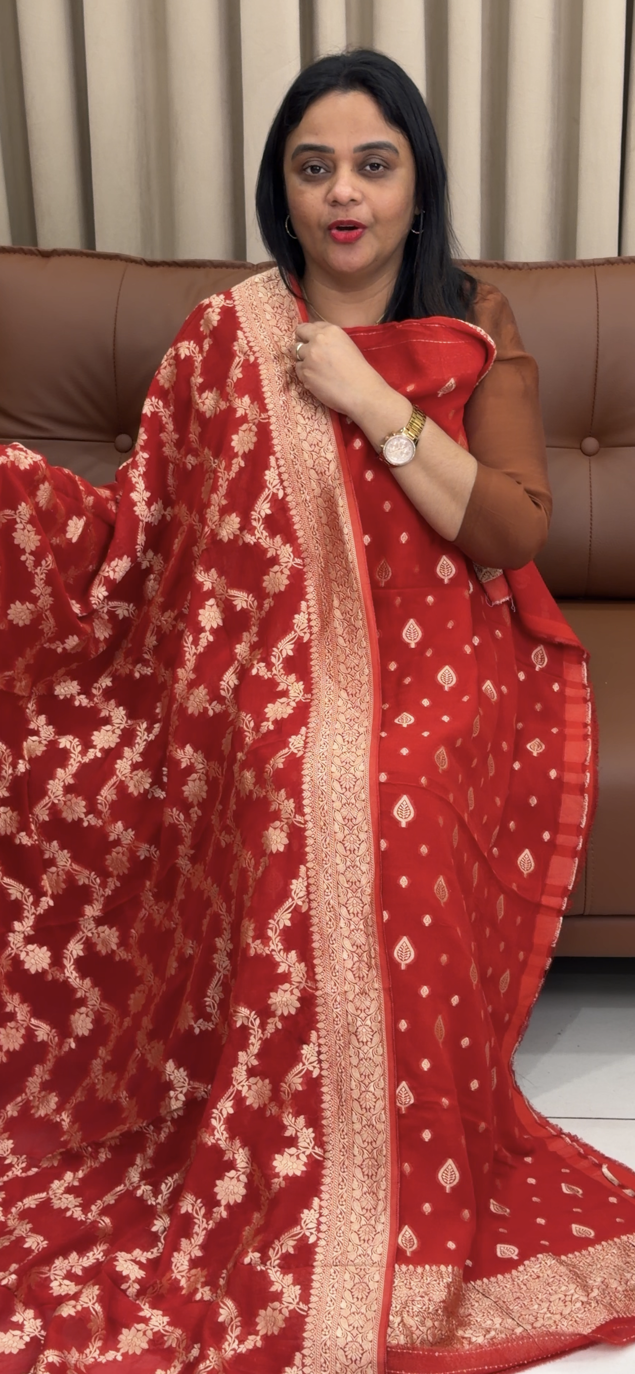 VISCOSE GEORGETTE BANARASI UNSTITCHED SALWAR SUITS - IHA 34264